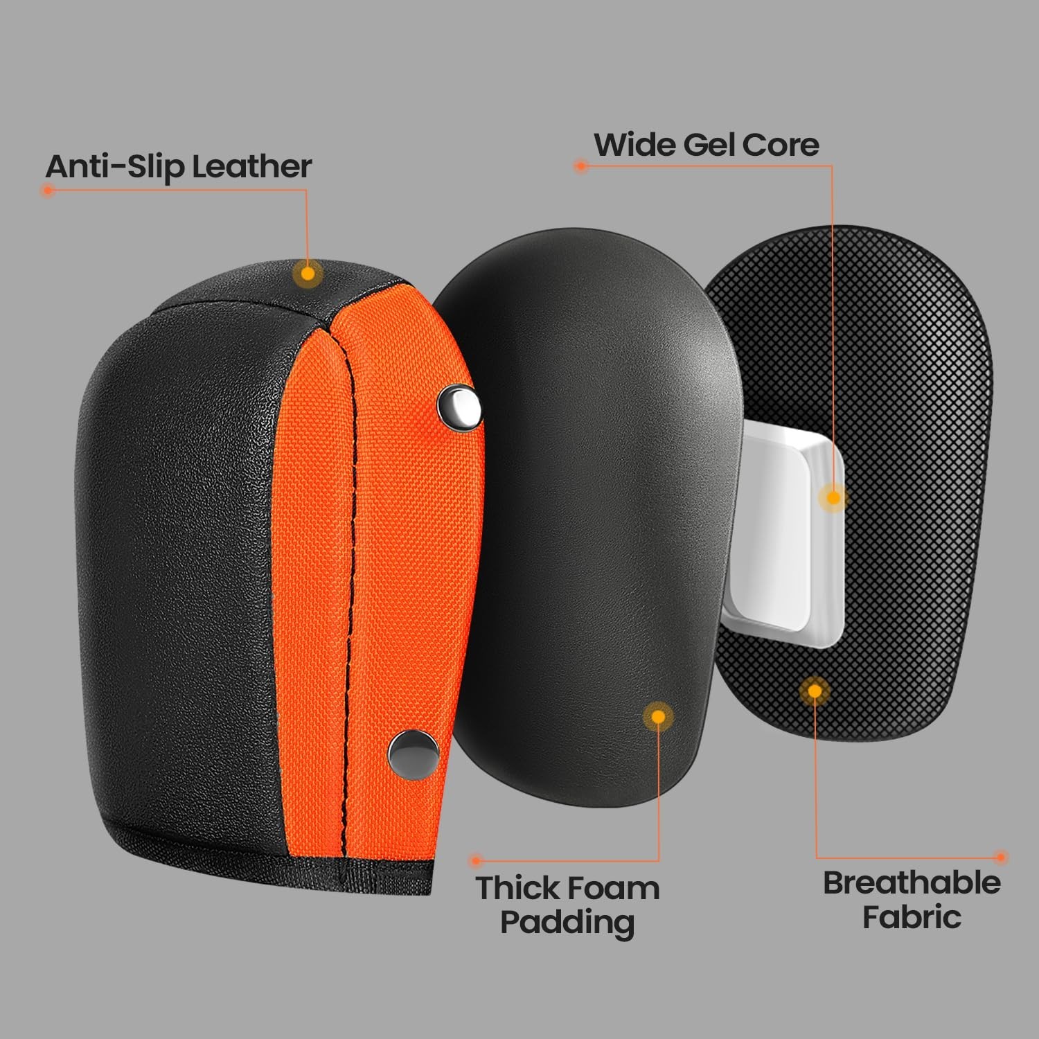 Professional Knee Pads with Adjustable Straps, Heavy Duty Foam Padding, Black…