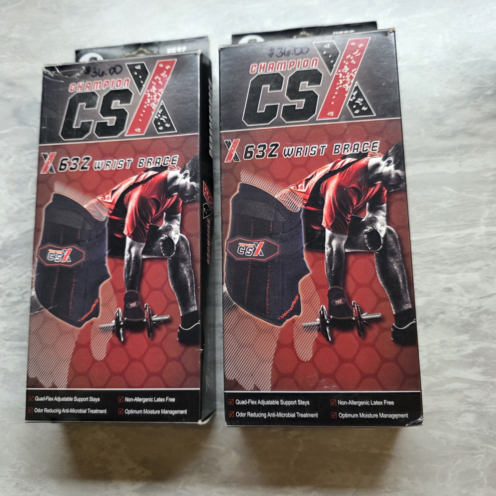 NIB Pair of Wrist Braces Left & Right Size S CSX X632 Wrist 5.25″-6.25″ Around