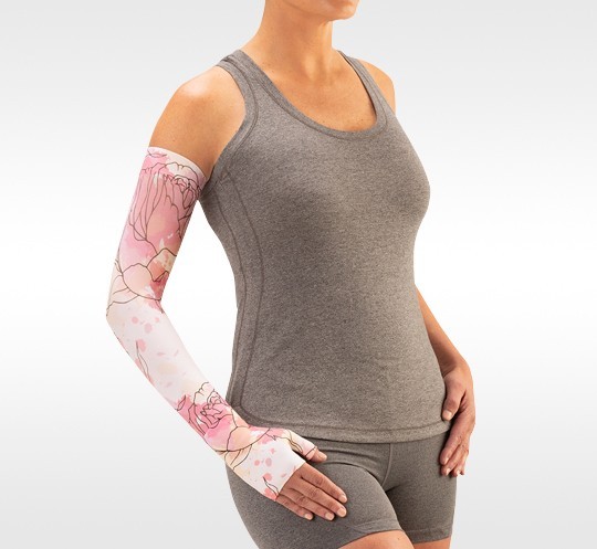 WATERCOLOR ROSE Dreamsleeve Compression Sleeve by JUZO Gauntlet Option, ANY SIZE