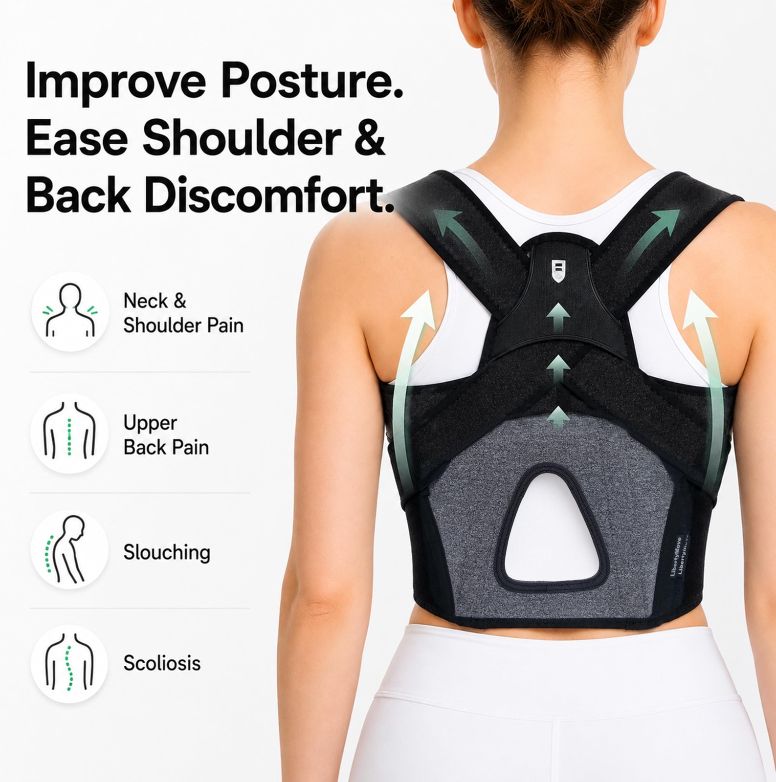 Posture Corrector for Women, Adjustable L/XL(39”-49”), Multicolor