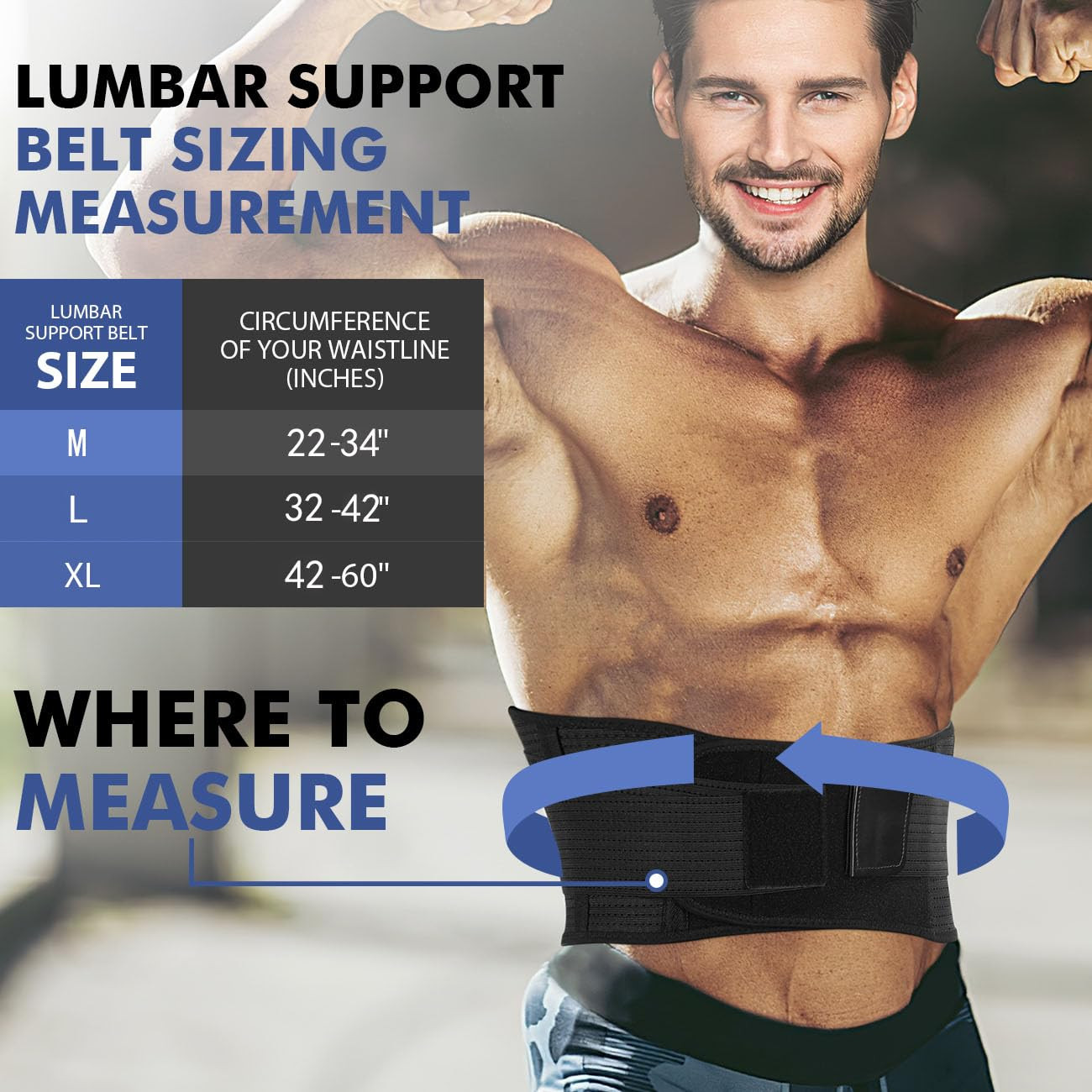 Lumbar Support Belt Lower Back Brace for Lifting, Herniated Disc, Sciatica, Pain
