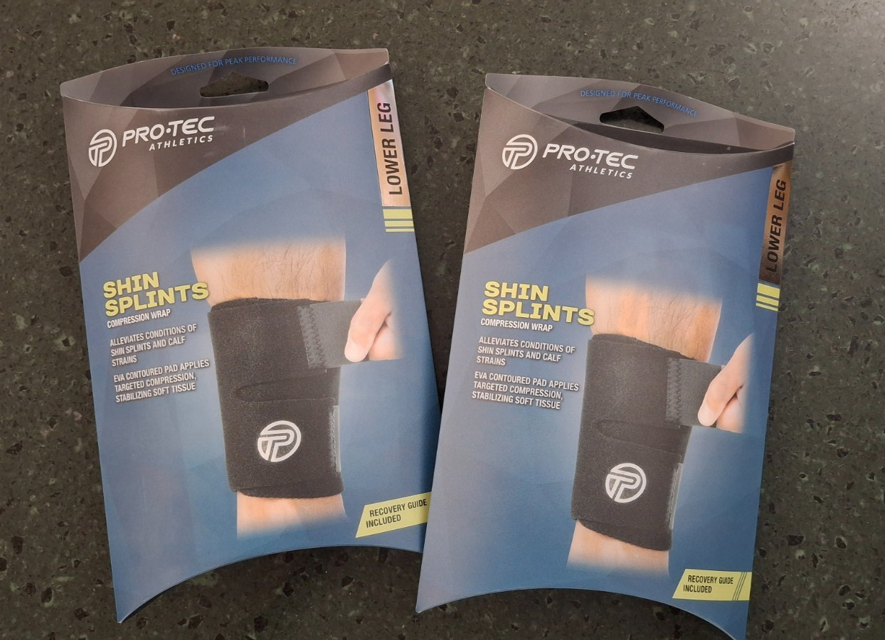 x2 – 2 Pro-tec Athletics shin splints wraps NEW stretch support sports w/ guide