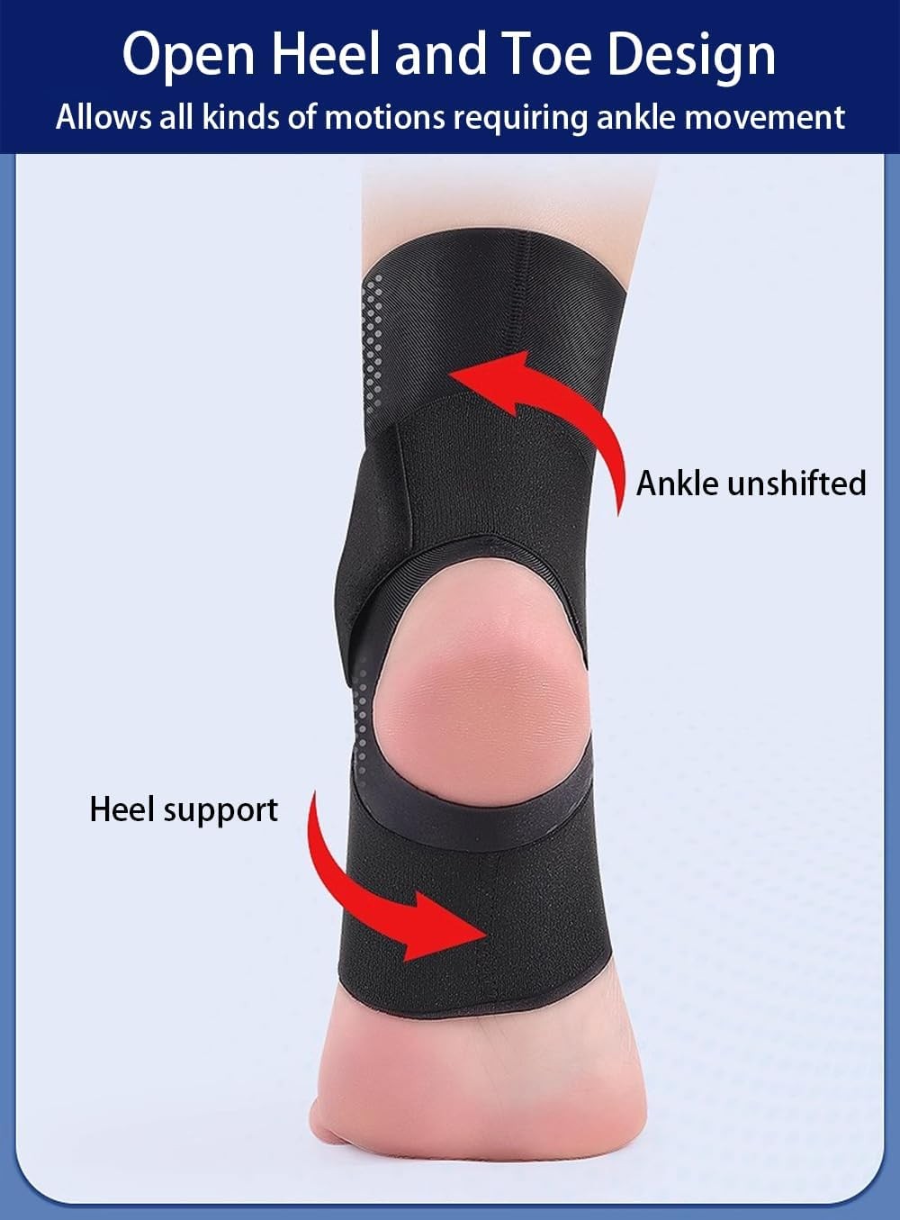 2 PCS Ankle Braces Women Men Compression Sleeve Plantar Fasciitis Black Medium