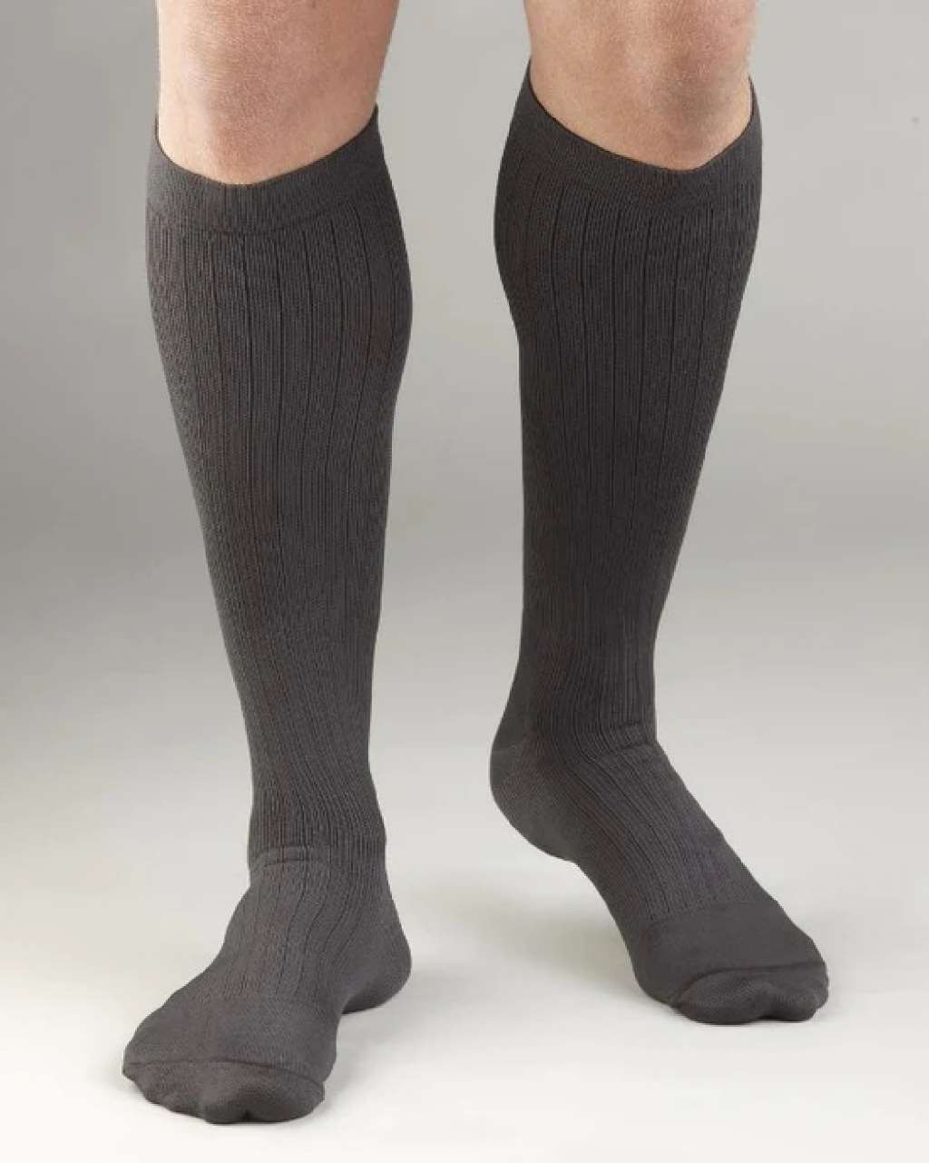 Activa Men’s Microfiber Dress Socks Pinstripe 20-30mmHg (Grey) X-Large