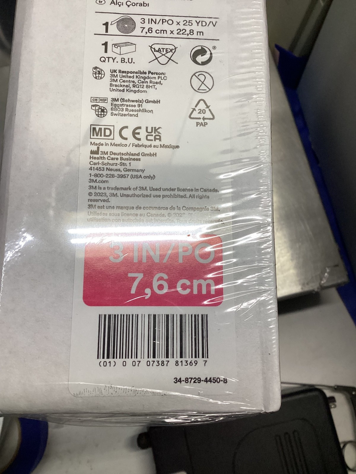 Synthetic Cast Stockinette 3 Inch x 25 Yard 1 Roll By 3M #(4F06)