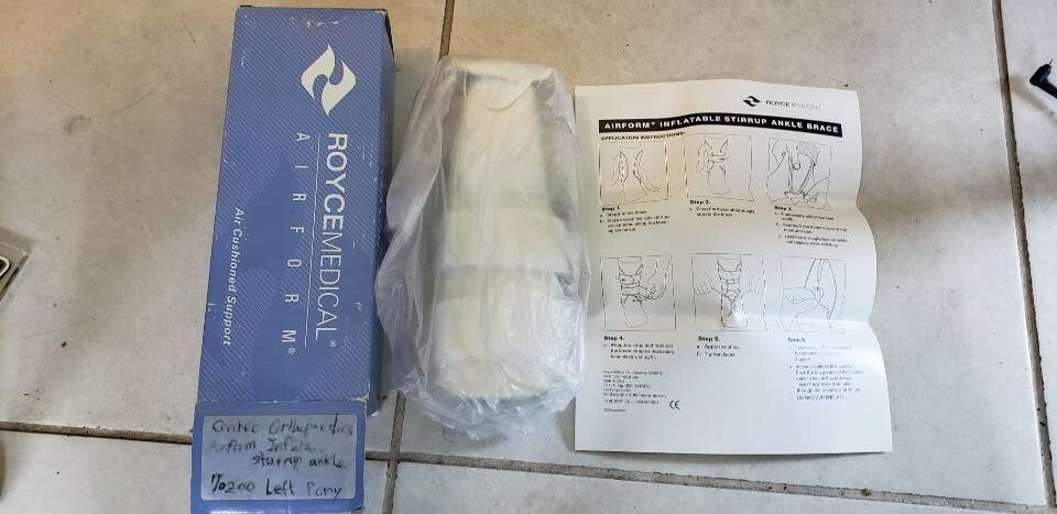 New Royce Medical Airform Universal Inflatable Stirrup Ankle Brace Left adult