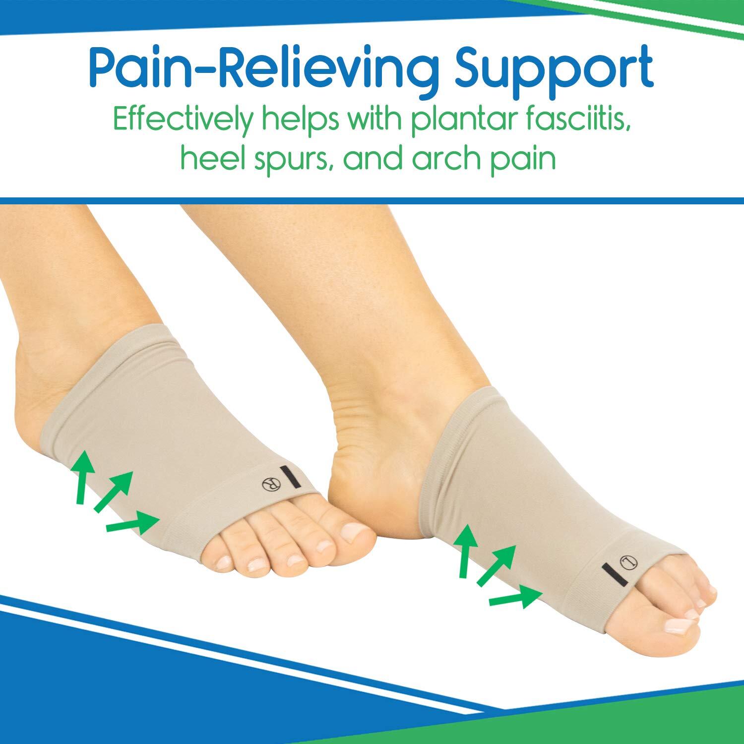 VIVEsole Arch Support Sleeves (2 Pack) – Cushioned Metatarsal Compression – Gel