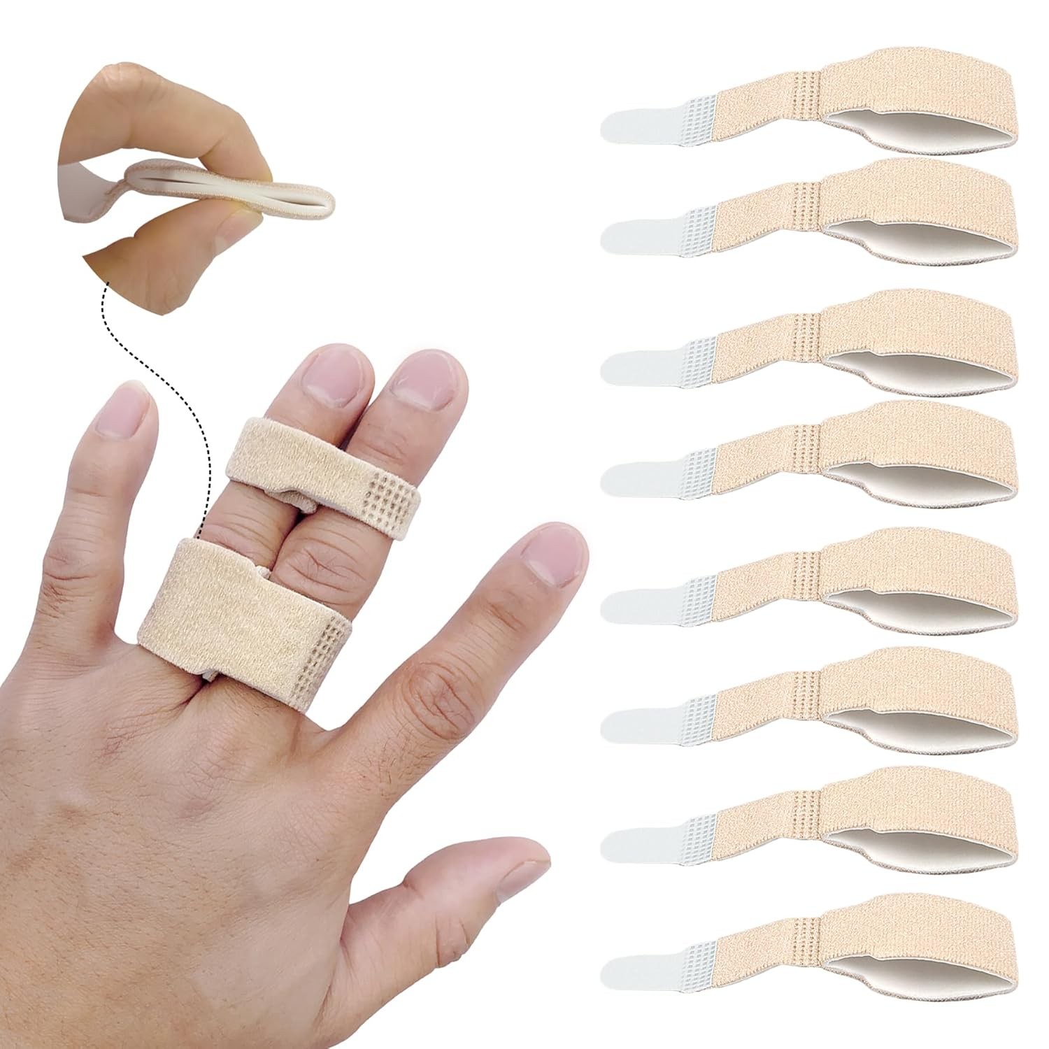 Finger Buddy Straps 8 Pack – Loops with Padding One Size, Wider – 8pack
