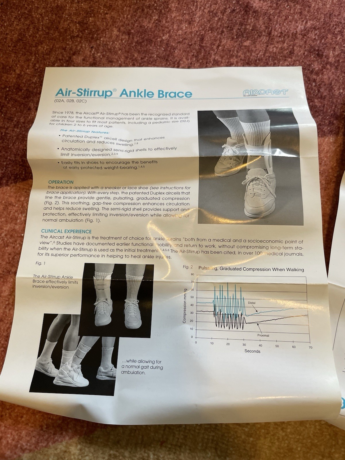 Aircast Air-Stirrup Ankle Training Brace – Right Medium – New