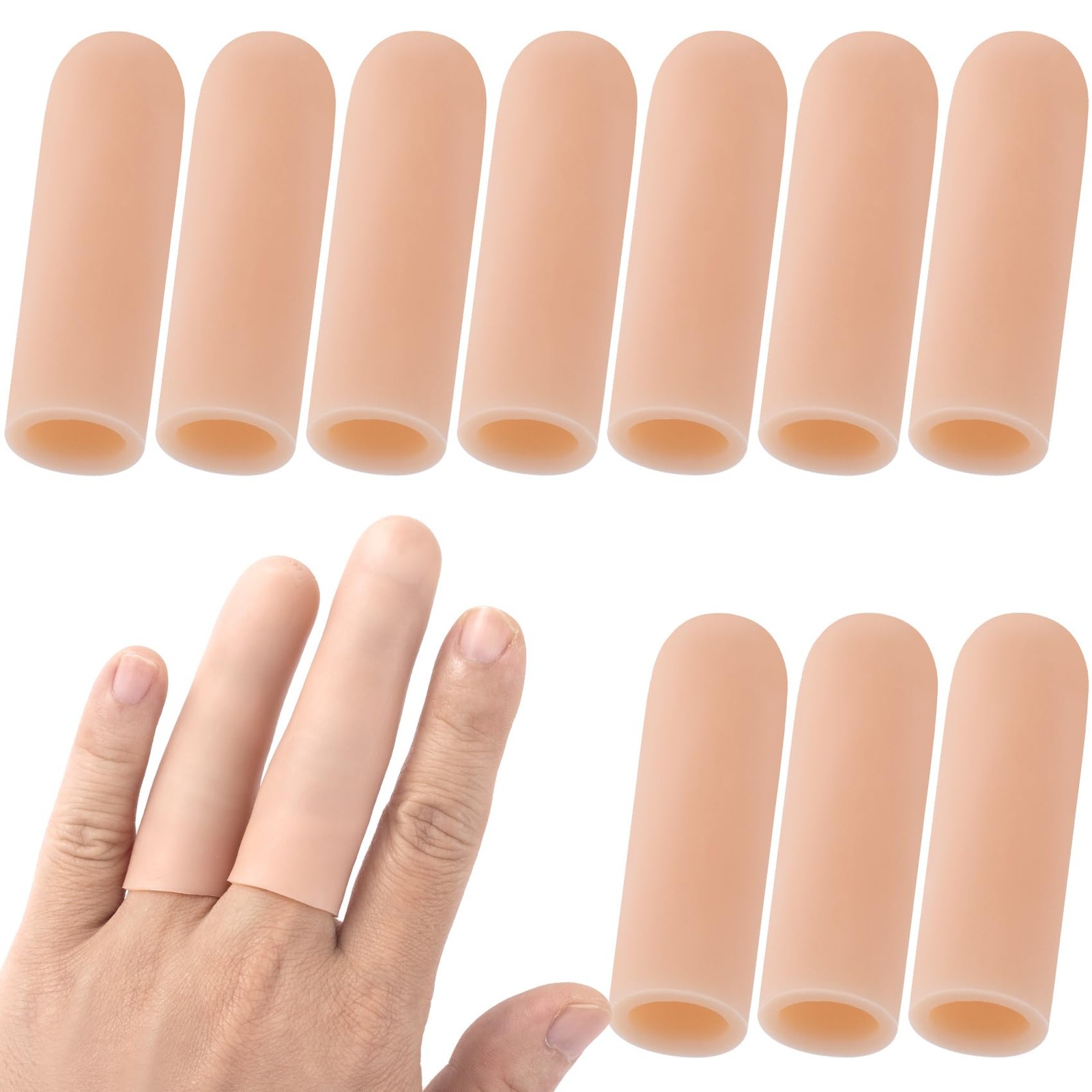 Protectores de gel para dedos, soporte de silicona dedos de 0,59 x 1,97 pulgadas