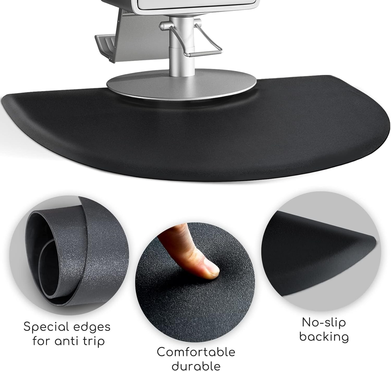 Salon Mats for Hair Stylist Anti Fatigue Standing 3'x4'x1/2, Black