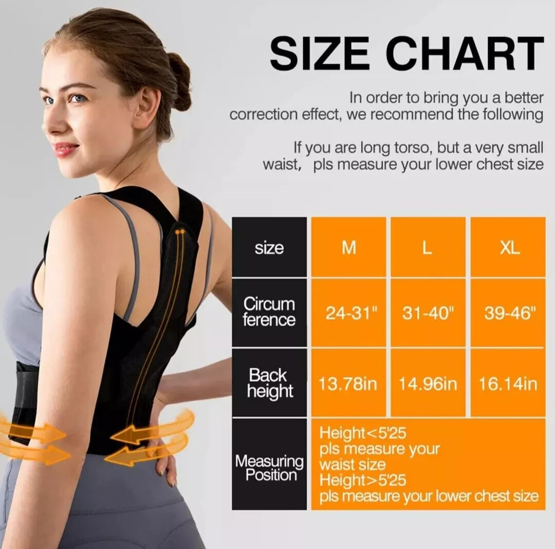 Maloow Posture Corrector for Men and Women, Size L – Black