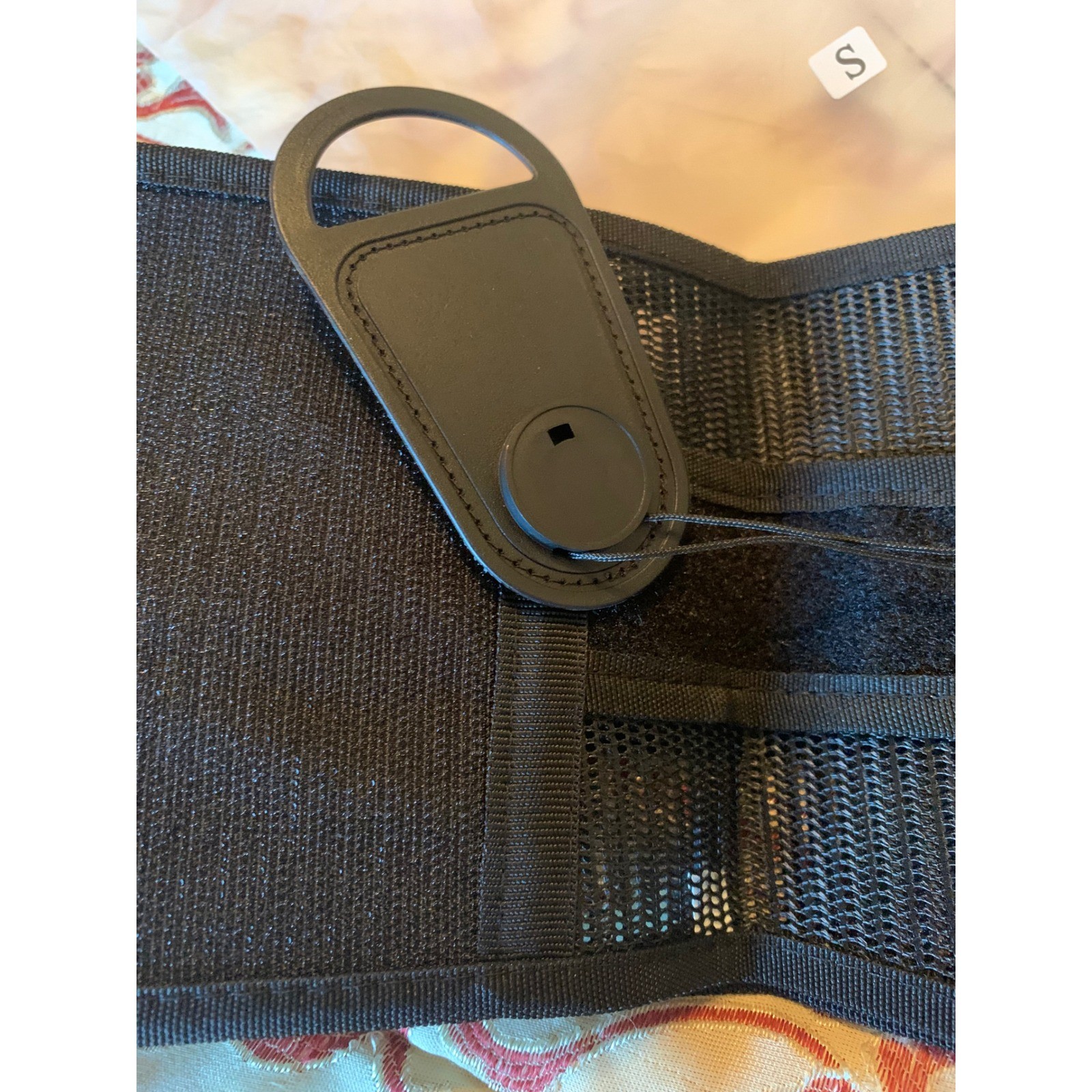 Lumbar Support Back Brace Pulley System Adjustable Mesh Waist Belt Black Small