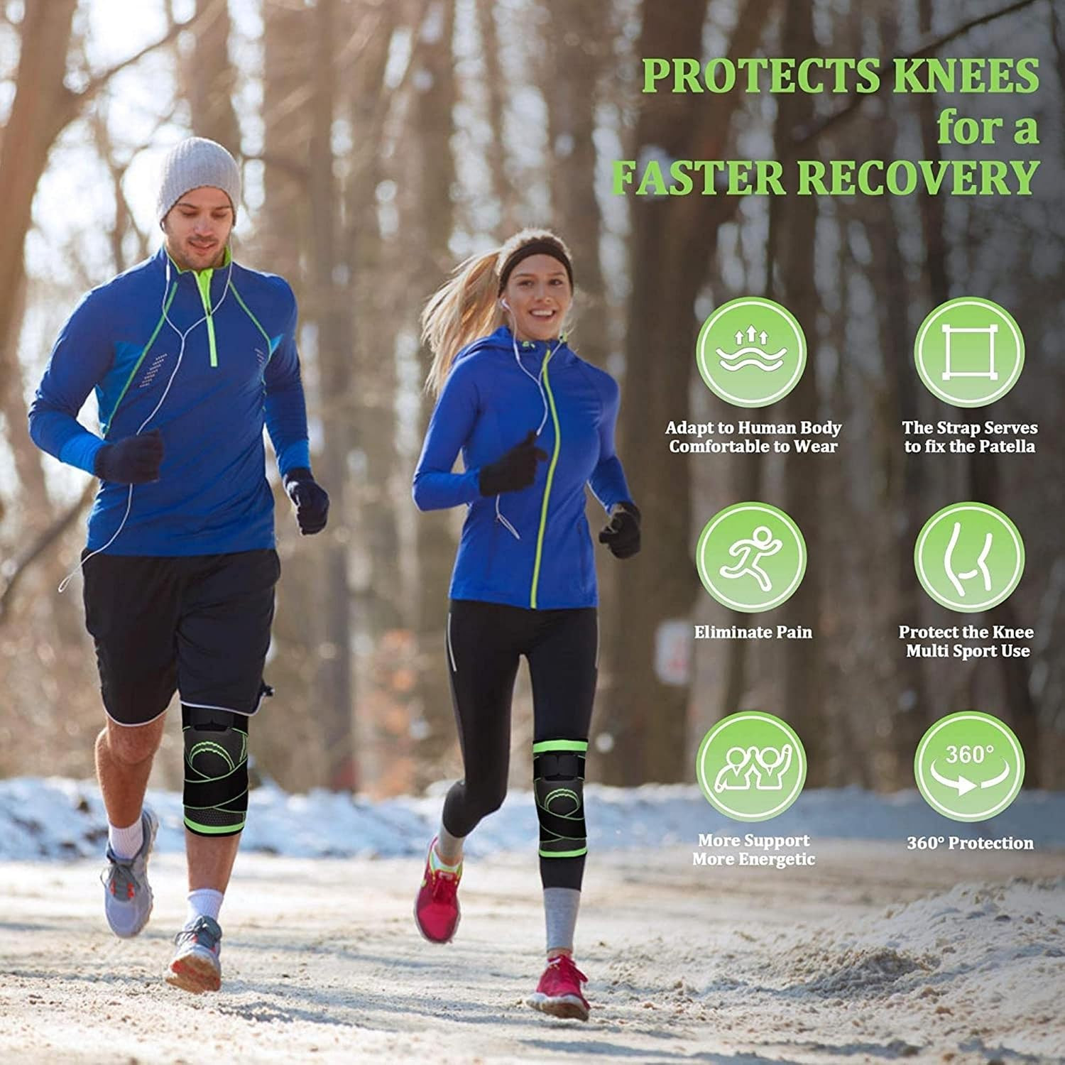 Knee Braces, Knee Sleeve for Men and Women – Knee Compression Sleeve, Knee Pain
