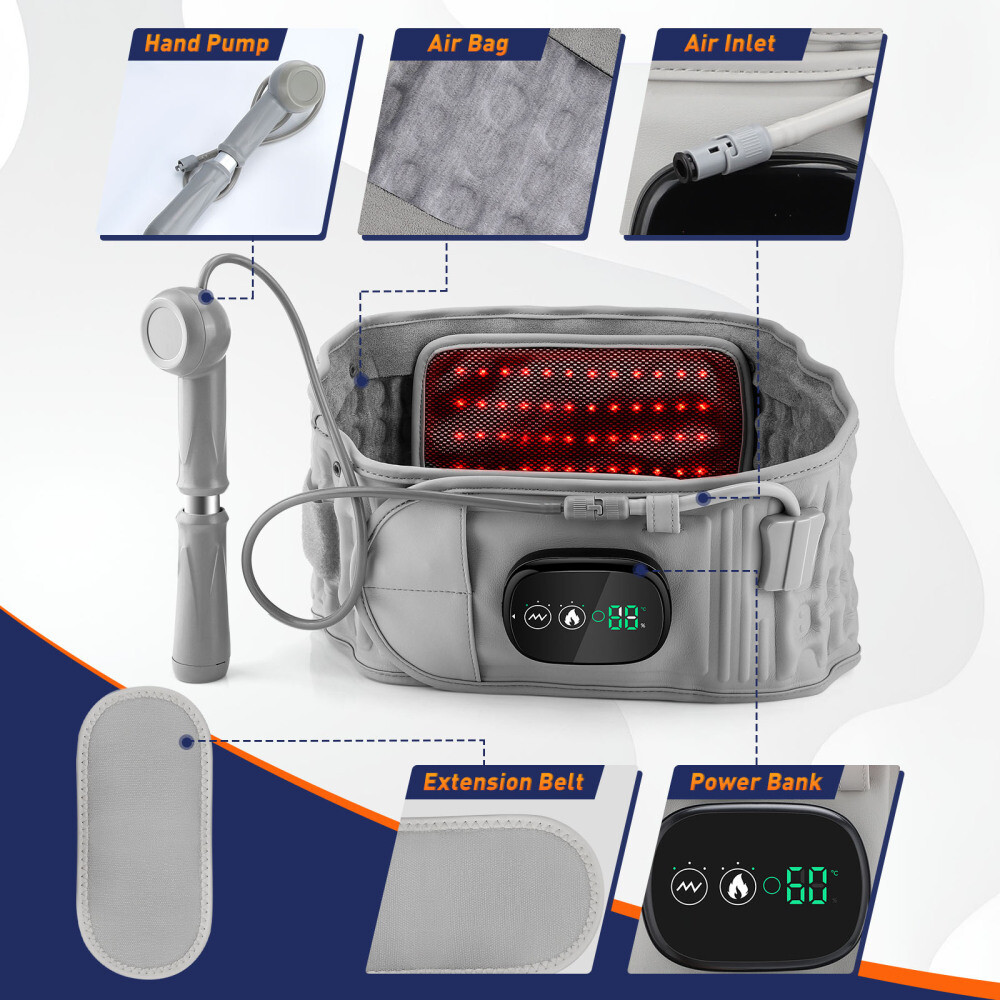 Update Heating Massage Decompression Belt Lumbar Support for Back Pain Relief