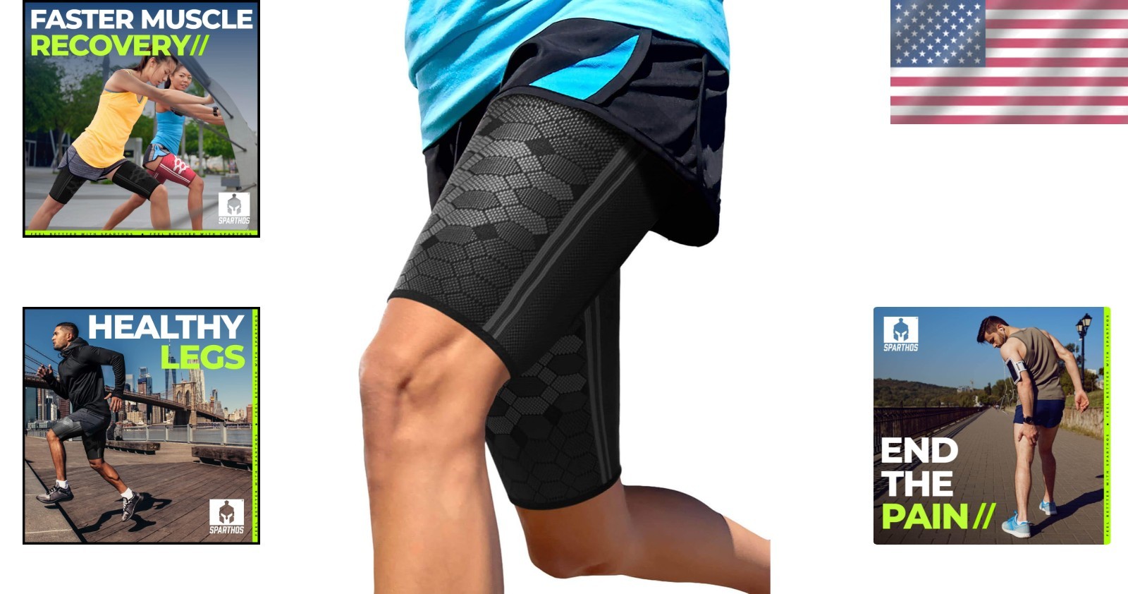 Versatile Compression Sleeves for Thighs – Quick Recovery & Pain Support – Small