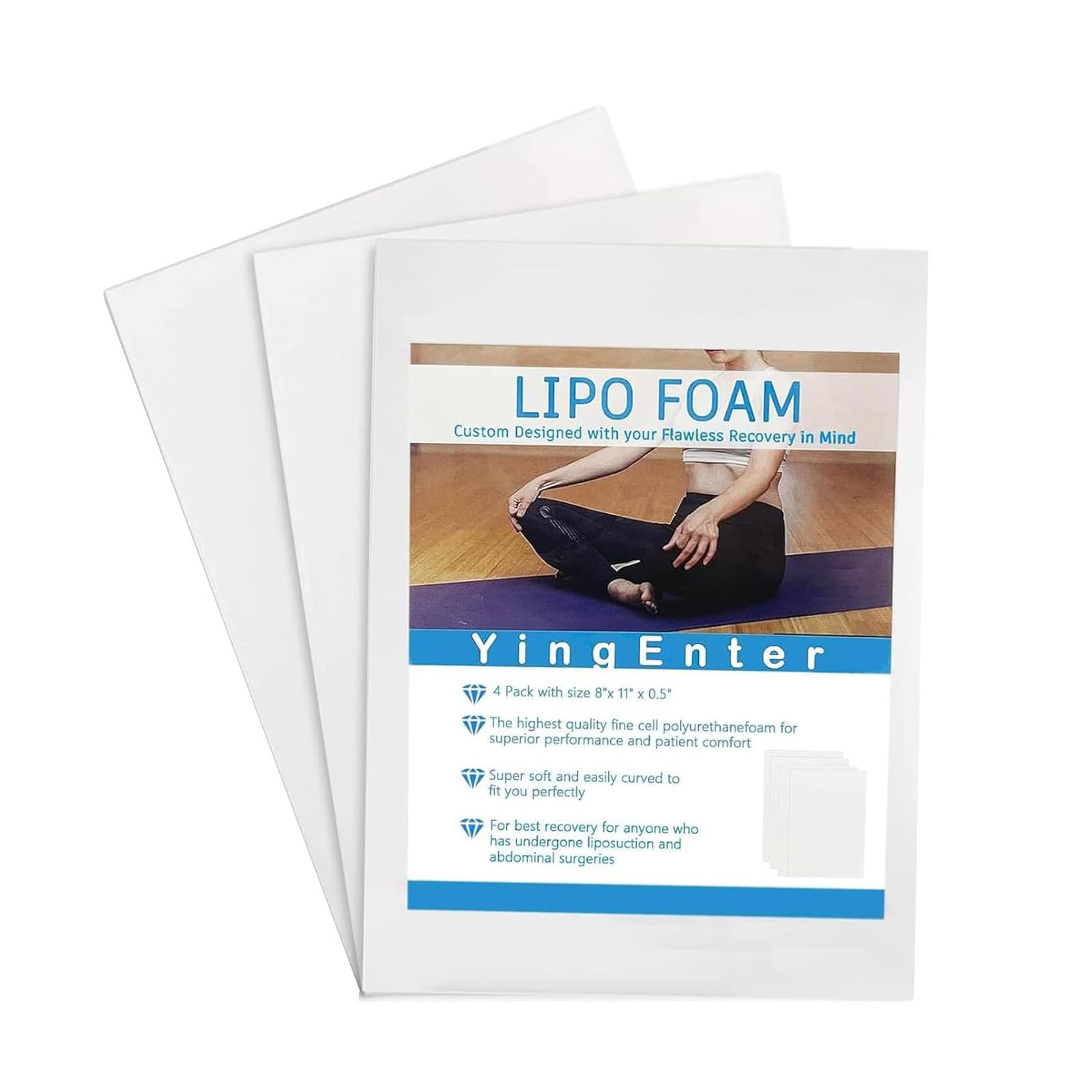 3 Pack Lipo Foam Ab Board Post Surgery Compression Garment Recovery Pads