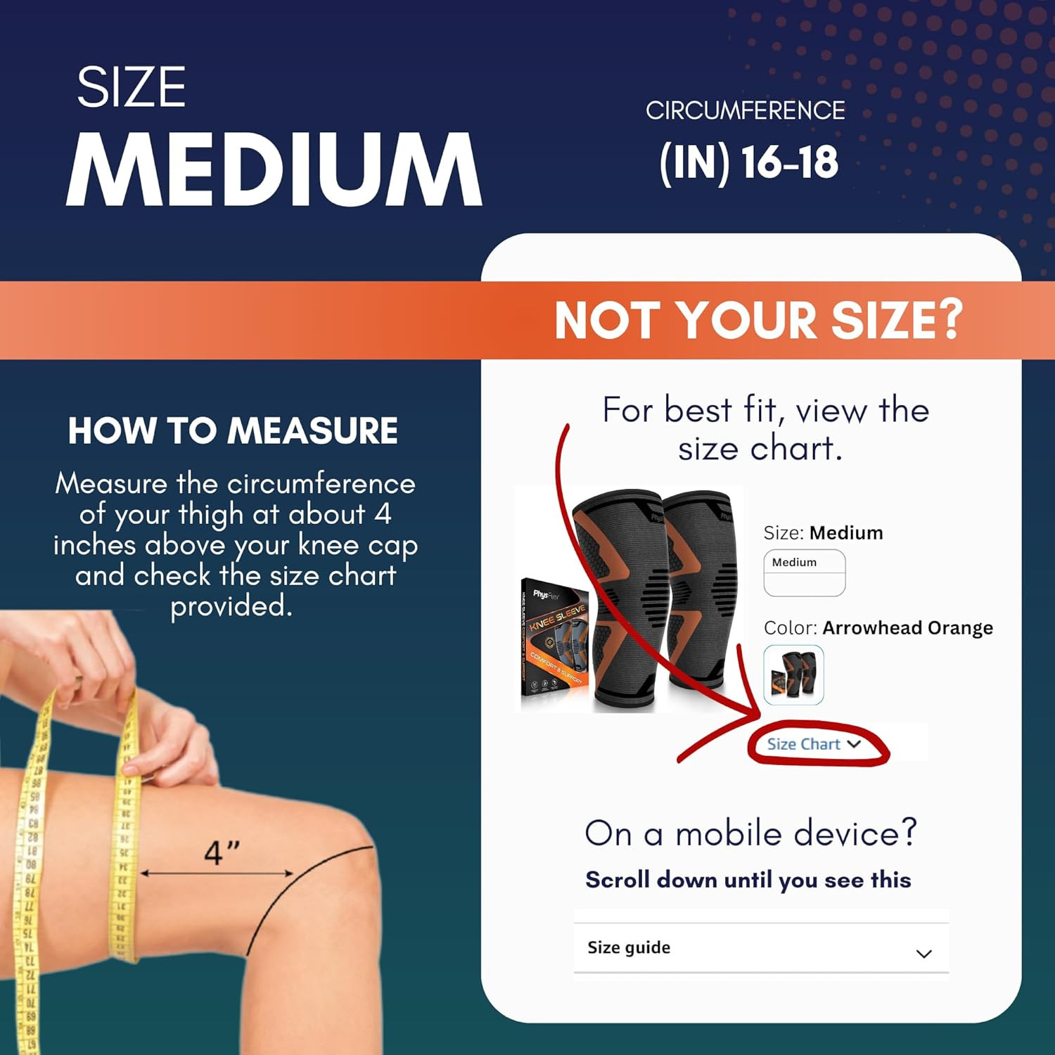 Knee Brace for Pain Relief – Knee Compression Sleeves for Men and Women – Suppor