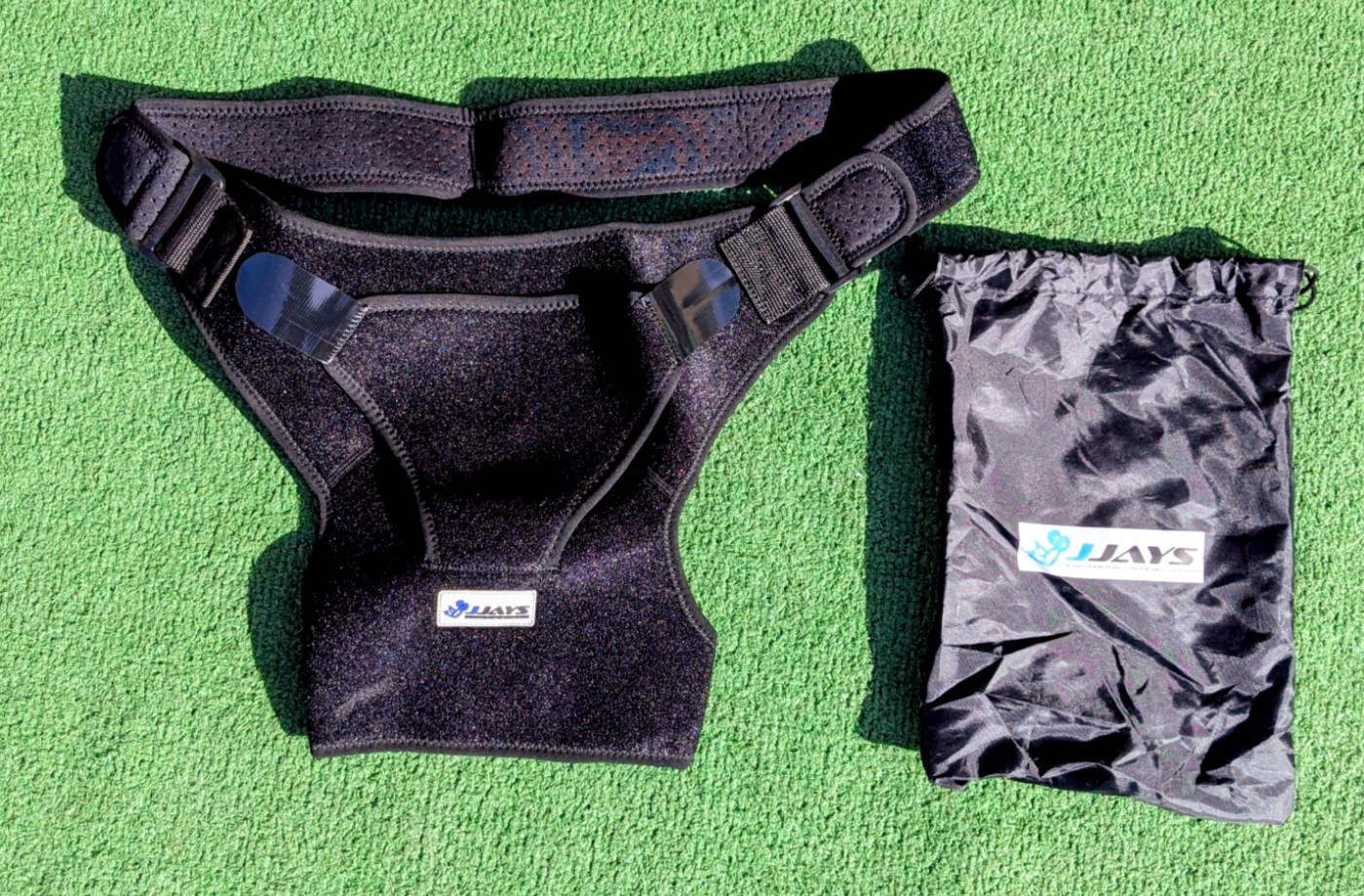 Adult JJays Shoulder Brace Unisex Heat/Ice Pocket Adj OSFM Shoulder Strap EUC