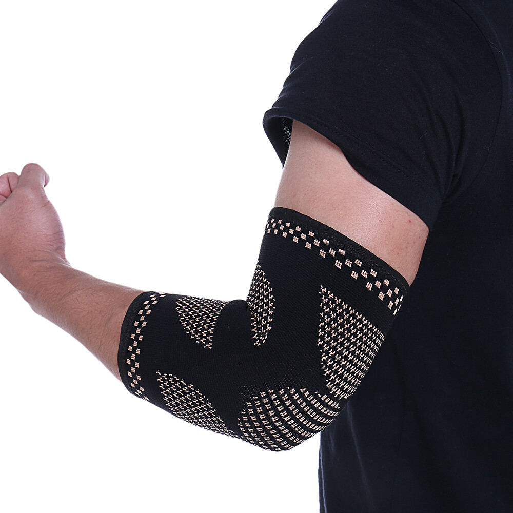 Copper Elbow Brace Compression Sleeves Arm Support Tendinitis Joint Pain Relief