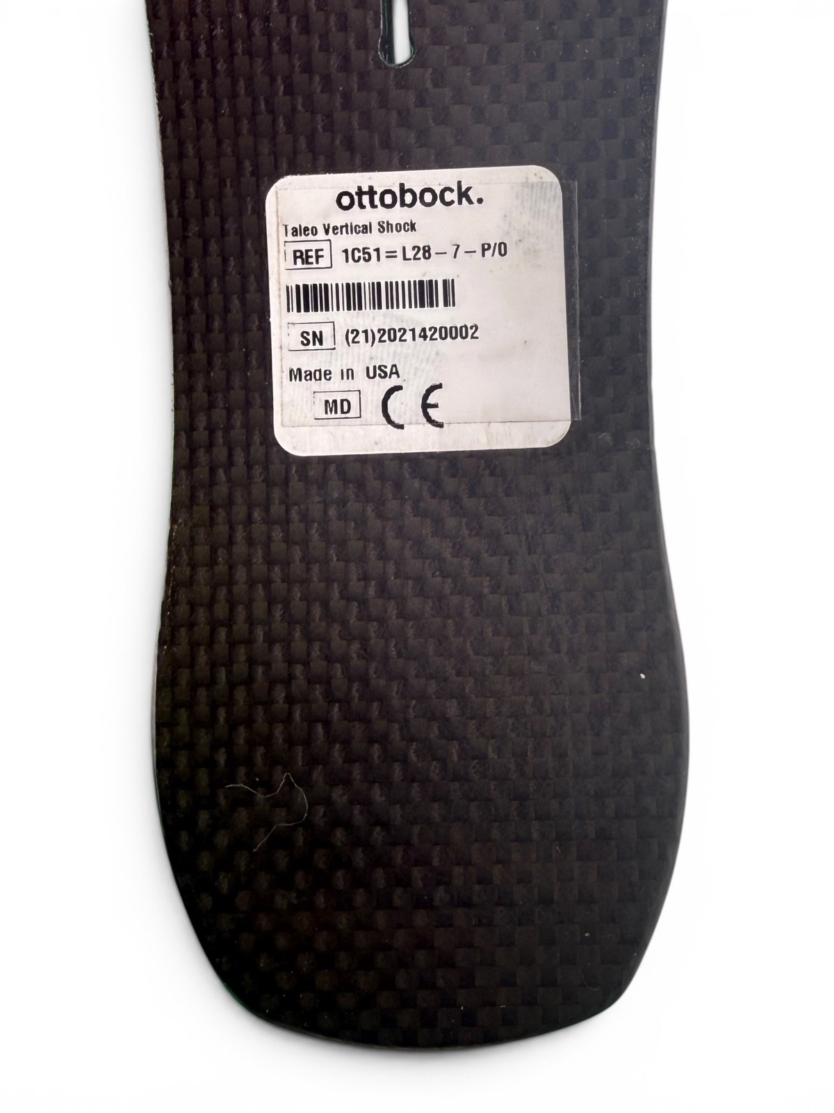 Otto Bock Taleo vertical shock prosthetic Foot Size 28 Category 7, left, 1c51.