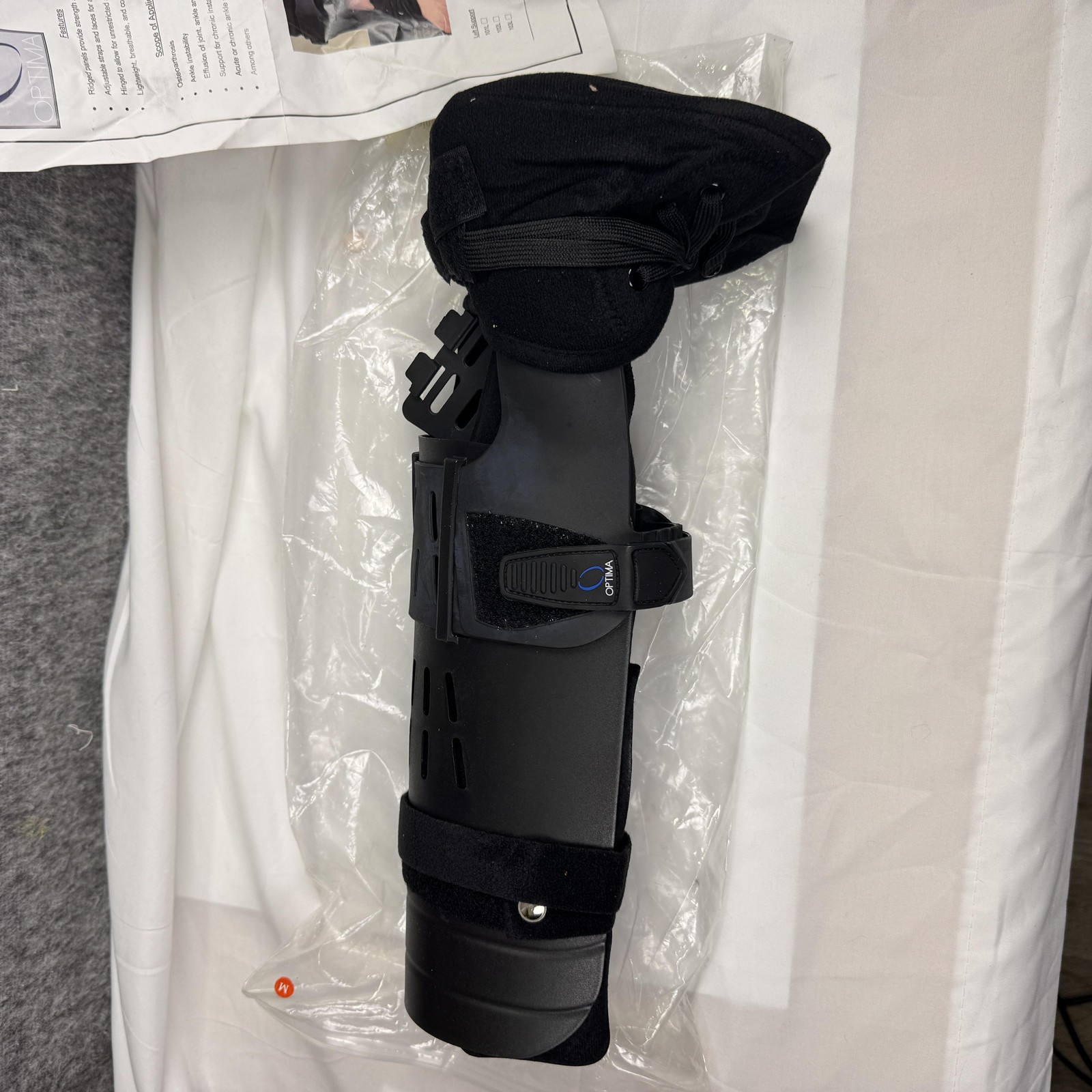 Optima OM-71 Ankle Support Brace Medium Black Adjustable Hinged Orthopedic