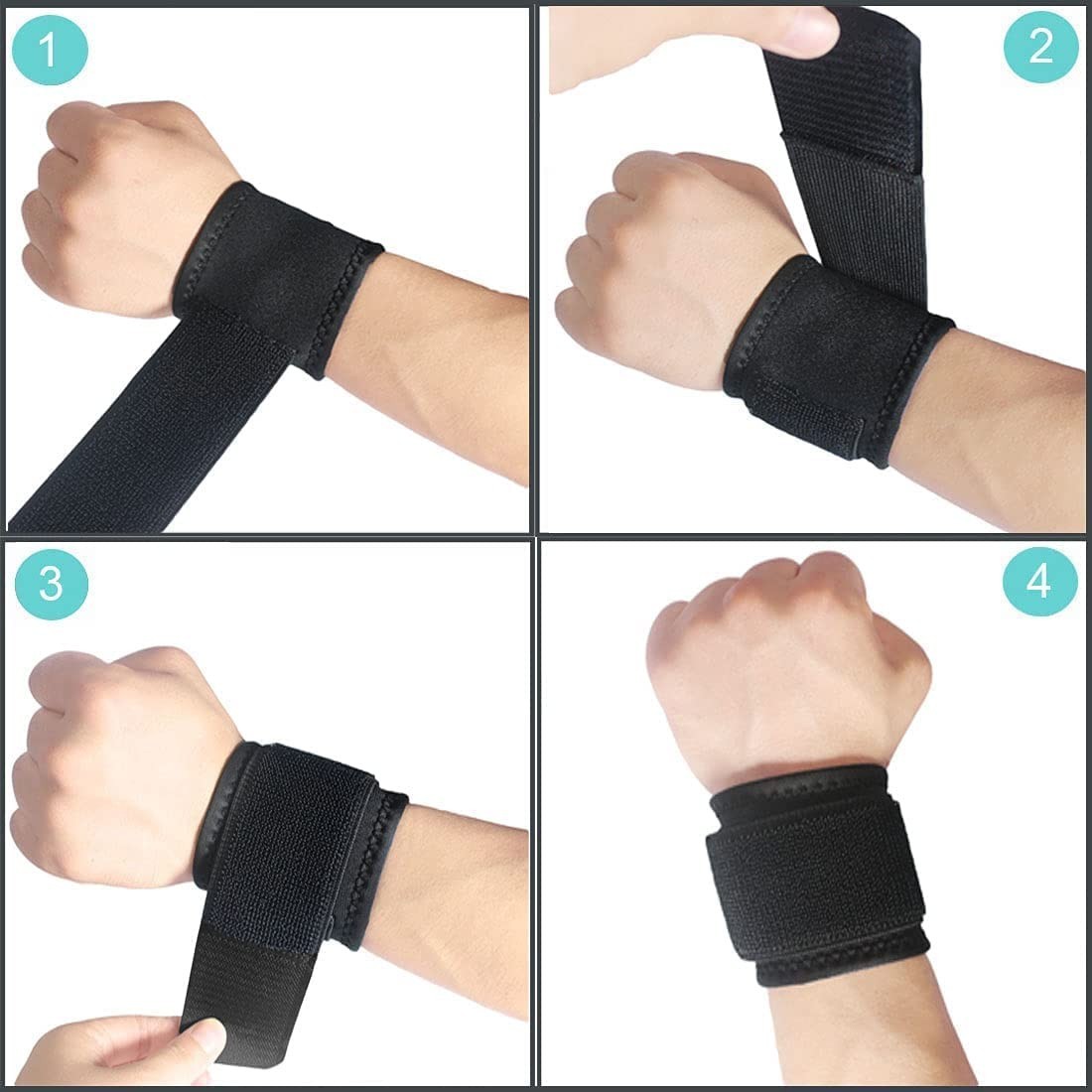 Breathable Neoprene Wrist Support Brace – 2 Pack for Weightlifting & Comfort