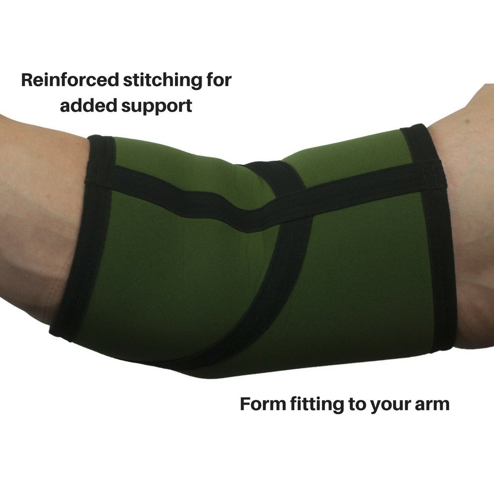 Gymreapers Elbow Sleeves for Weightlifting Medium, Military Green/Black