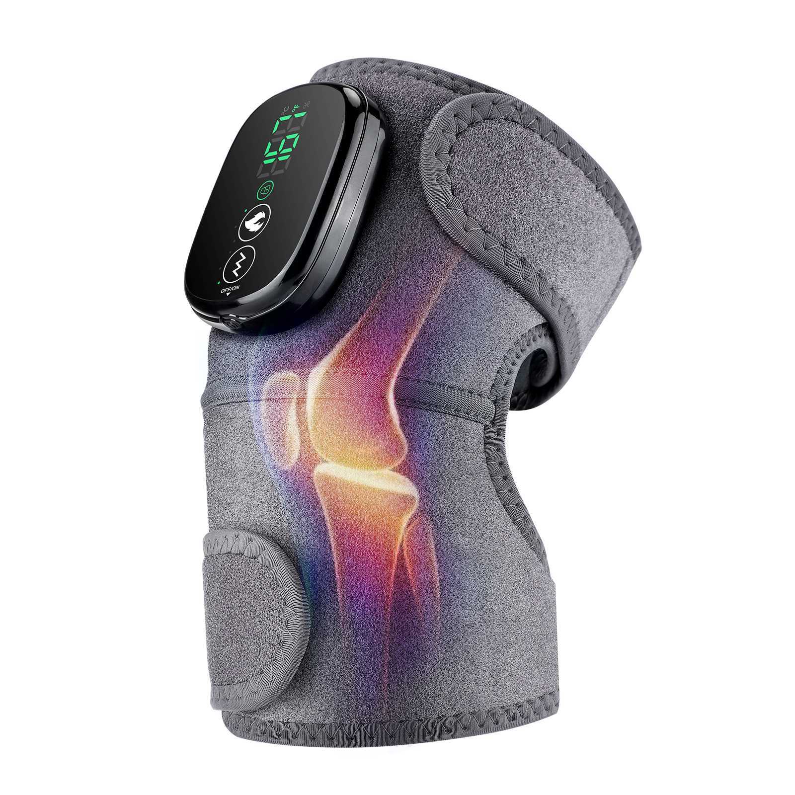 Electric Heating Vibration Knee Joint Pad Brace Massage Therapy Legs Massager