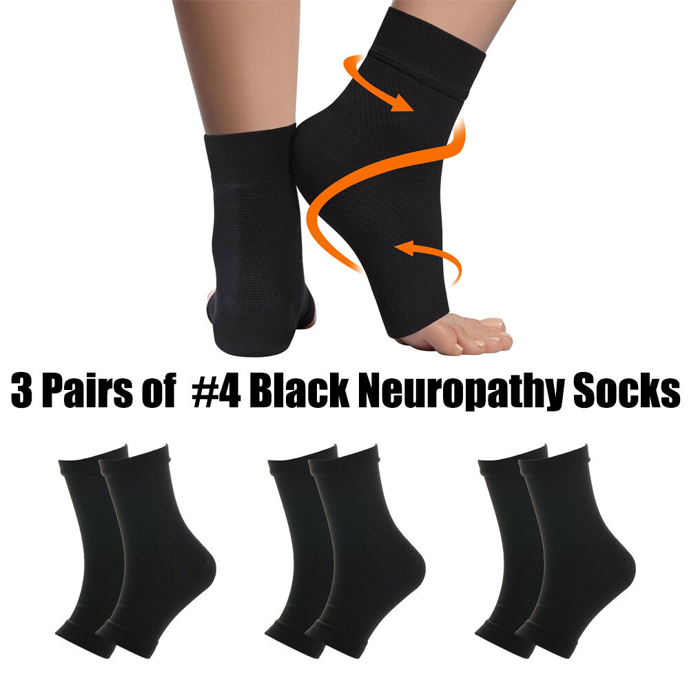 3PK Foot & Ankle Brace Socks for Sprained Ankle Compression Sleeve-Ankle Support