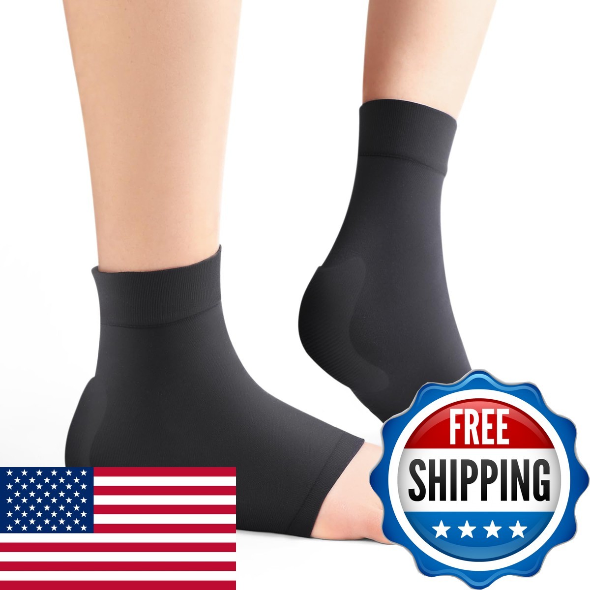 Promifun Achilles Tendon Heel Protector Gel Socks – 1 Pair – XL