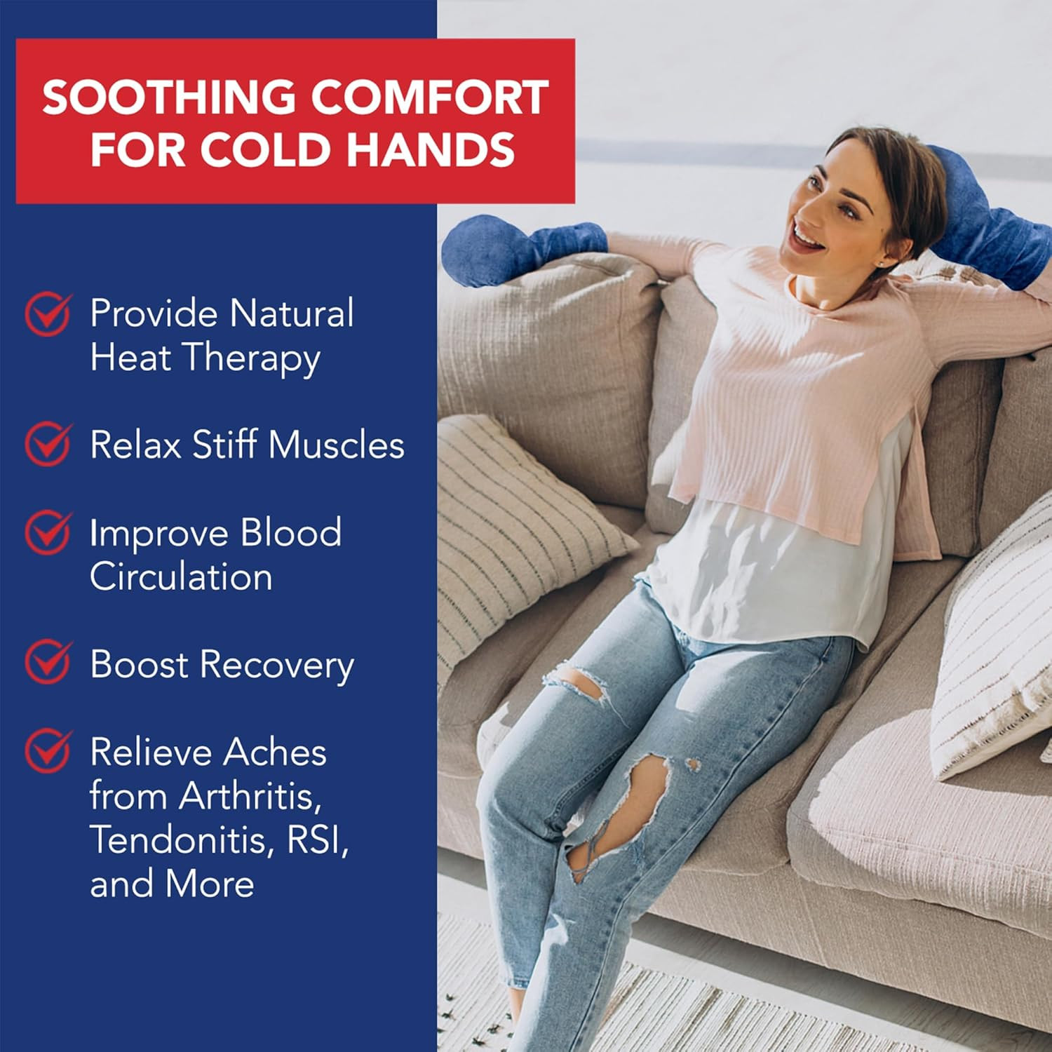 Dr. Arthritis Doctor Developed Hand Warmer Gloves – Microwavable Therapy Mittens