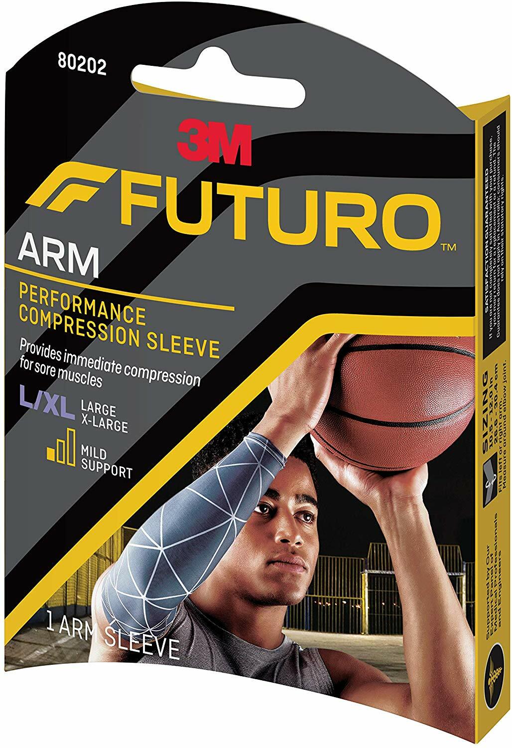 3M Futuro Performance Compression Arm Sleeve For Sore Muscles All Sports L/XL
