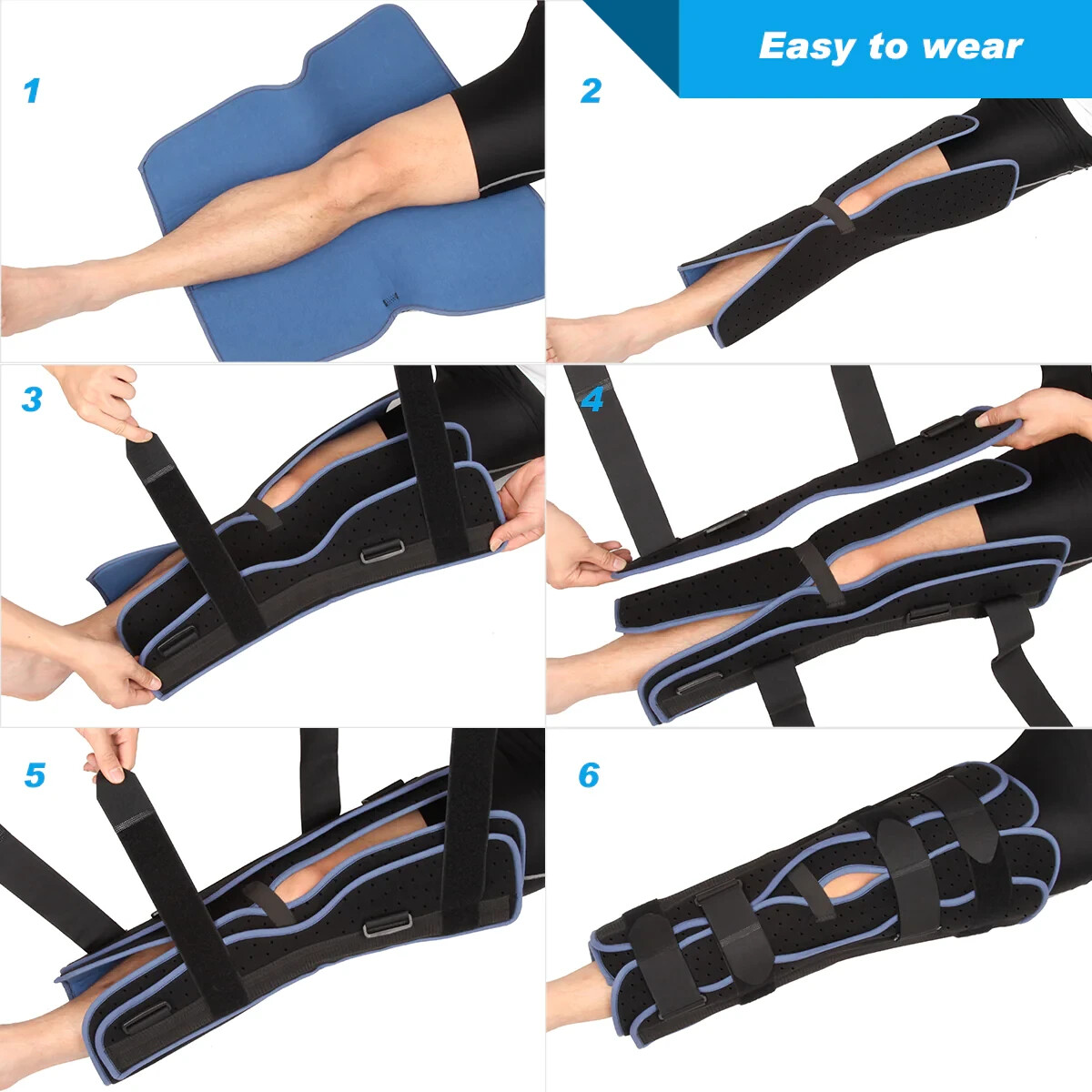 Tri-Panel Knee Immobilizer Brace LARGE | Velpeau