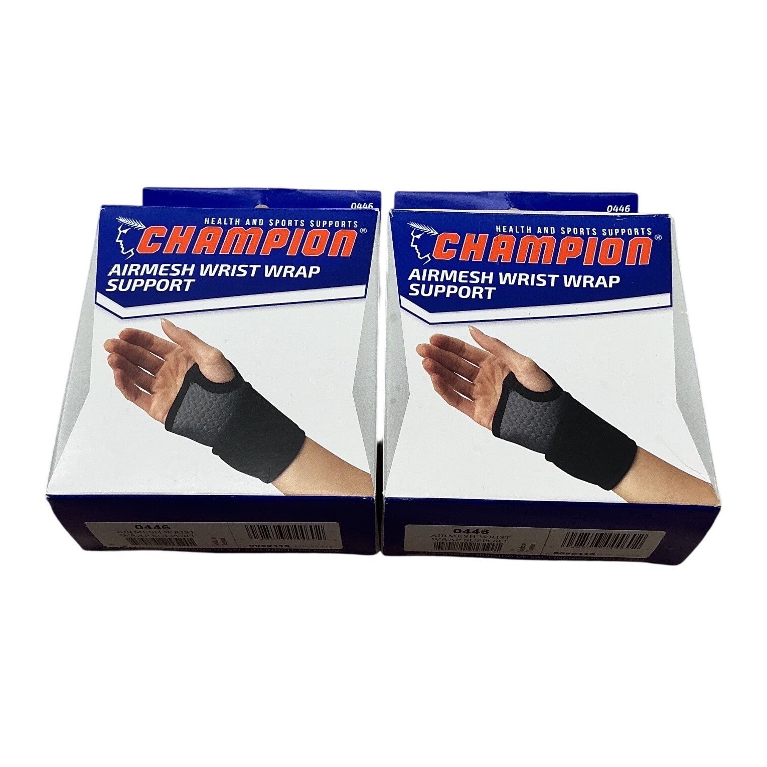 Champion Airmesh Wrist Wrap Support 0446 Black Gray Reversible 2 Pack New