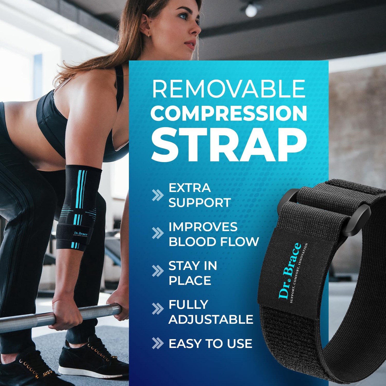 DR. BRACE Elite Elbow Brace Small Black-Blue