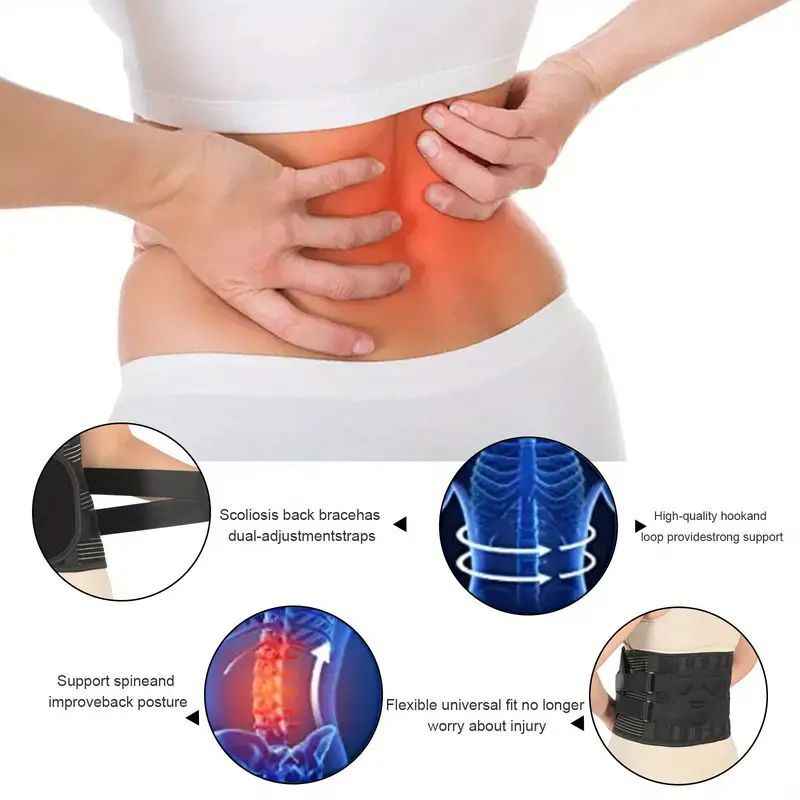 Adjustable Lower Back Brace Lumbar Support Waist Belt For Men Women Pain Relief+