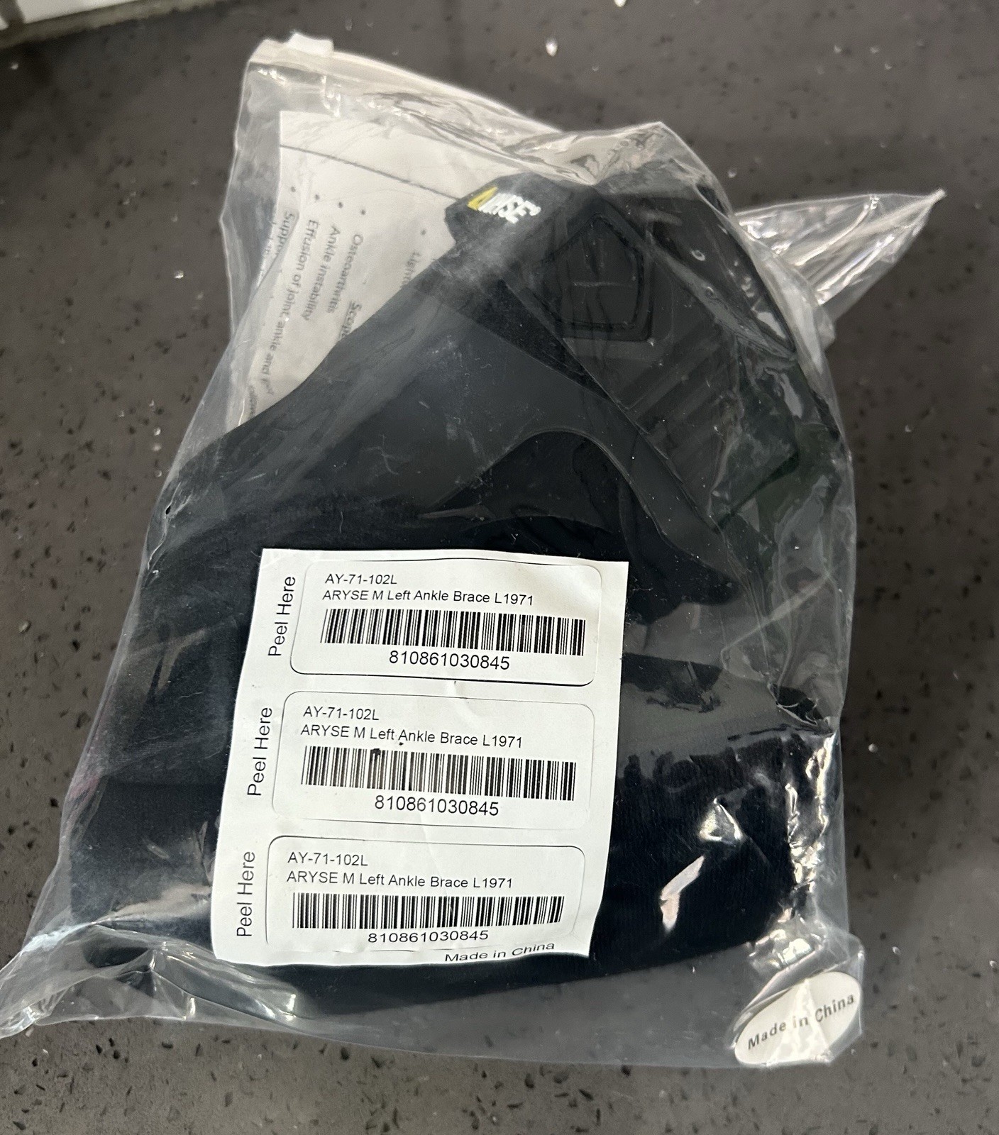 Aryse AY-71-102L Ankle Brace Medium Size New In Package L1971 Left