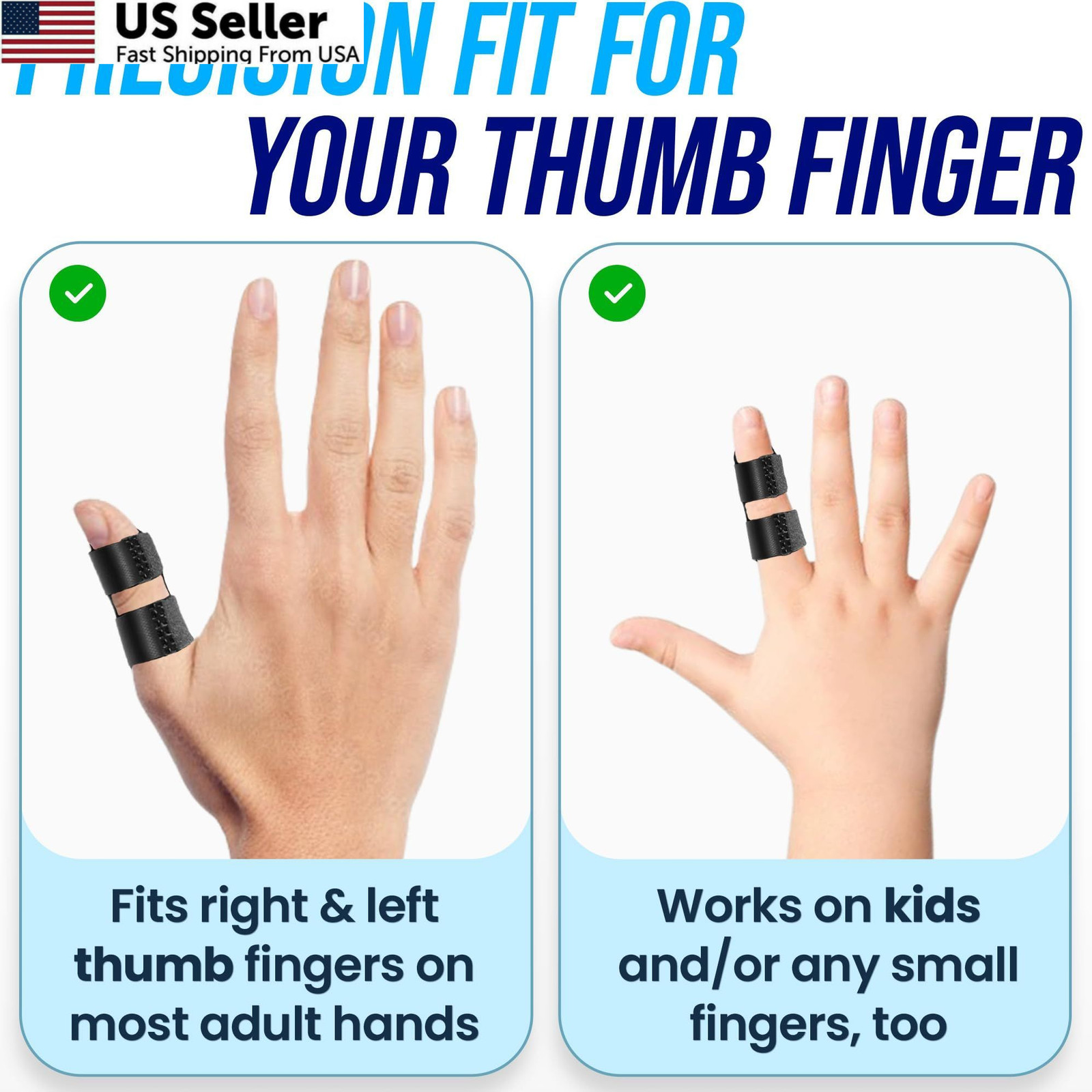 Thumb Splint 2 Pack Trigger Thumb Brace for Pain Relief Knuckle Immobilizer