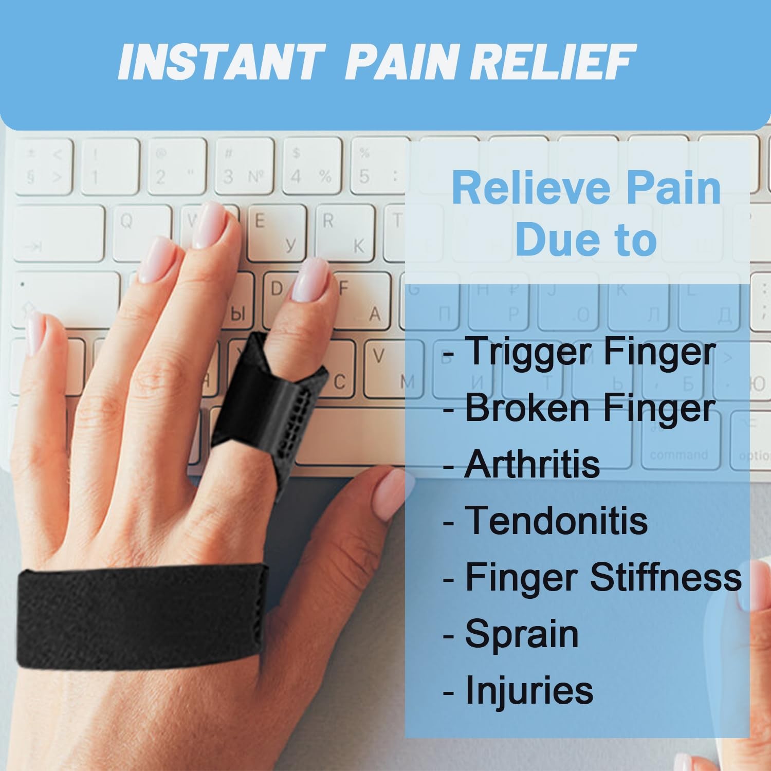 QiiMyyo Trigger Finger Splint,Finger Brace Support Stabilizer for Arthritis, …