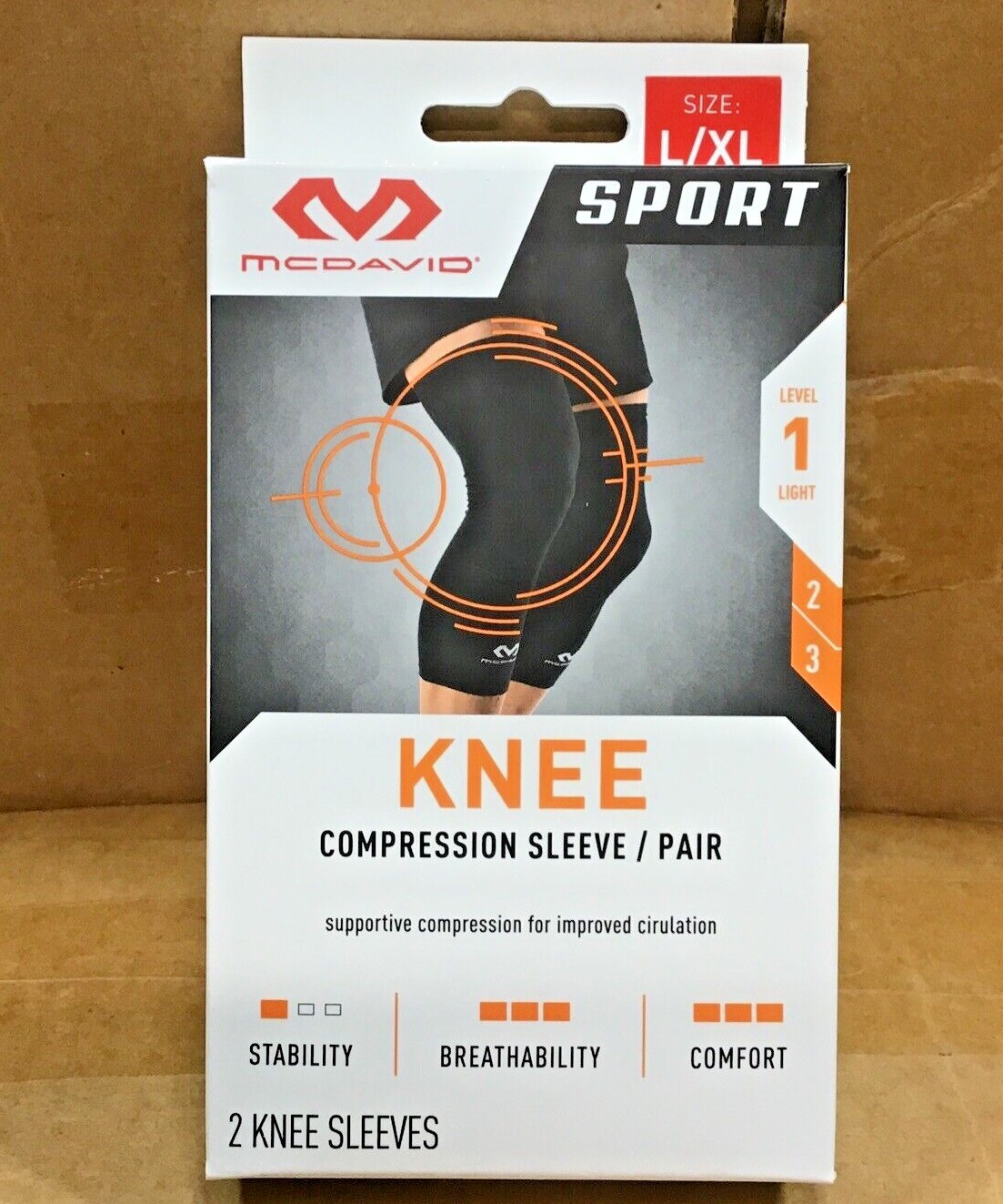 McDavid Sport Knee Compression Sleeve Pair Black Level 1