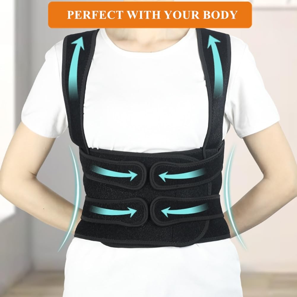 WEEOATAR Upper Back Support Posture Corrector Strap Trainer, S, Black