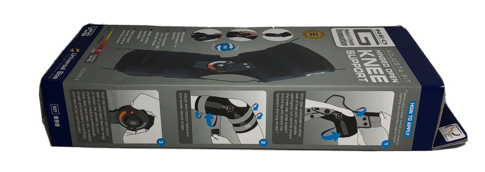 Neo G Hinged Knee Brace Adjusta-Fit Open Knee Support Fits R or L Knee 1-Size