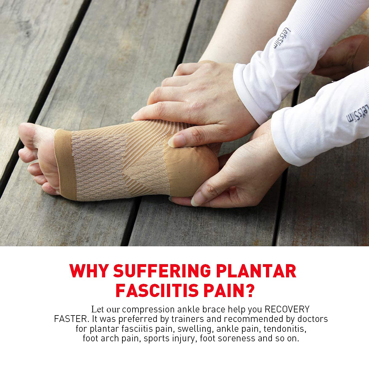 Non-Slip Work-Out Friendly Compression Sleeves for Ankle Foot Relieve Pain US