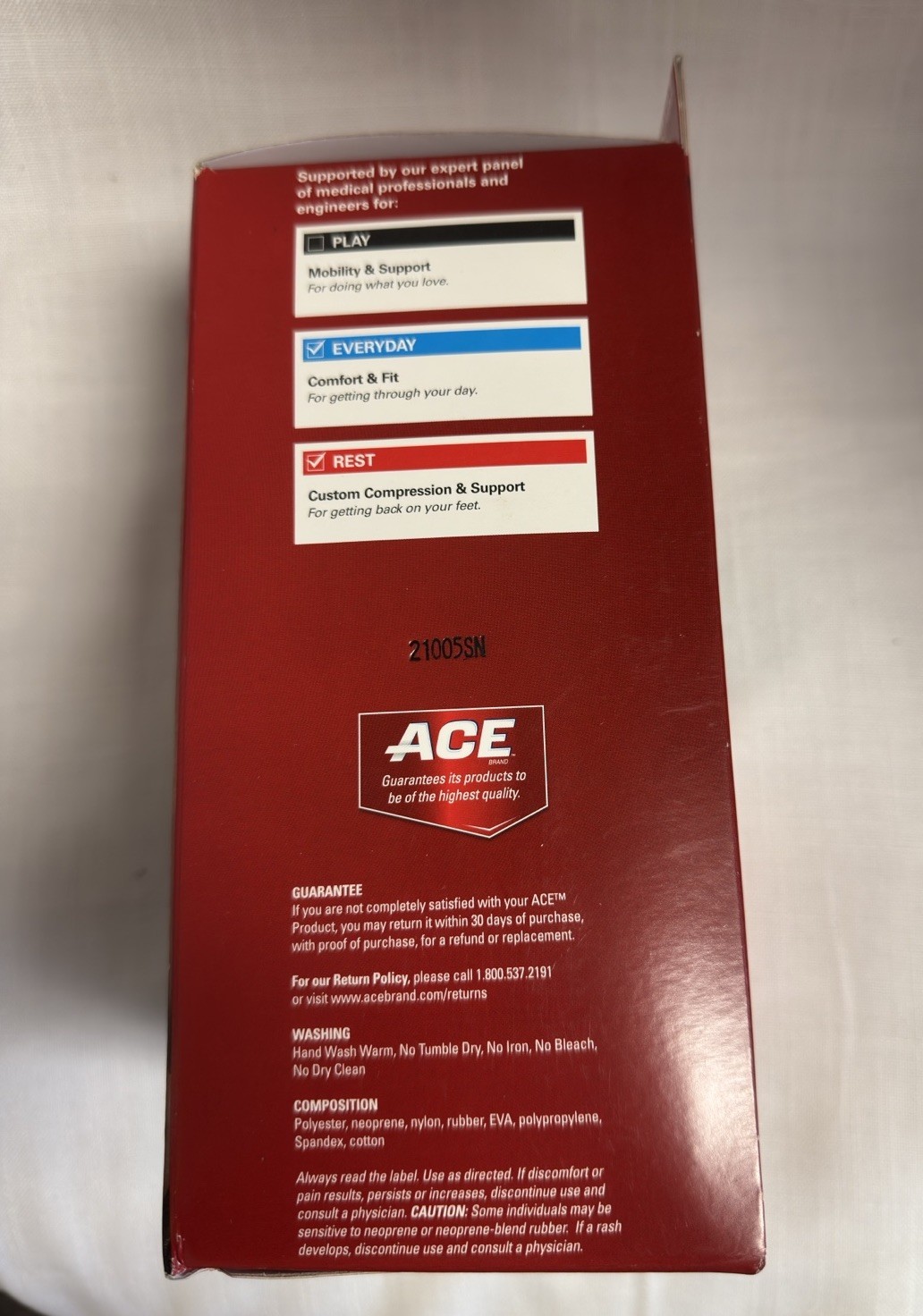 ACE Back Deluxe Stabilizer With Lumbar Support (Gray) One Size Adjustable