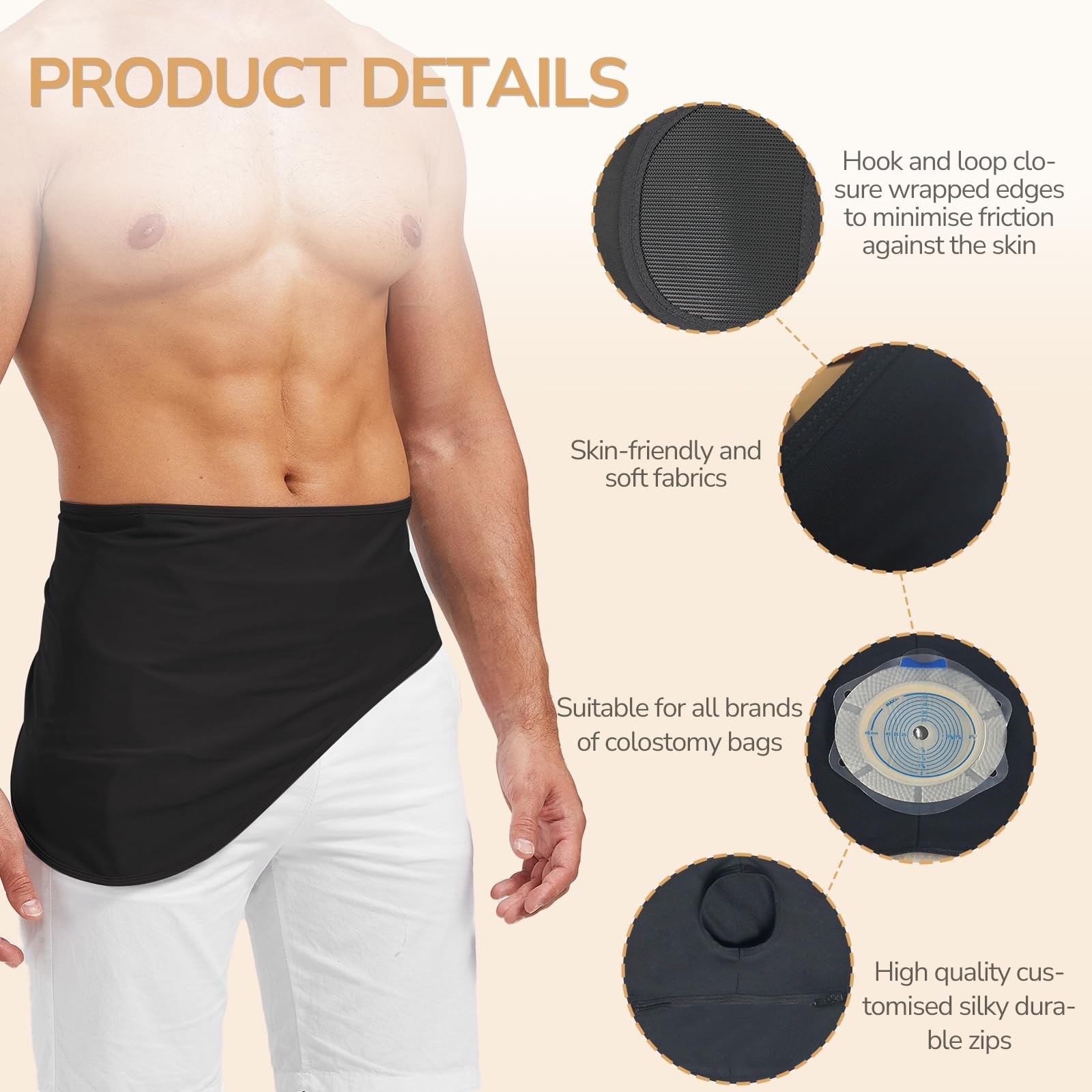 Ostomy Belt, Ostomy Supplies, Ostomy Support Belt for Ostomy Bag Inner Pocket…