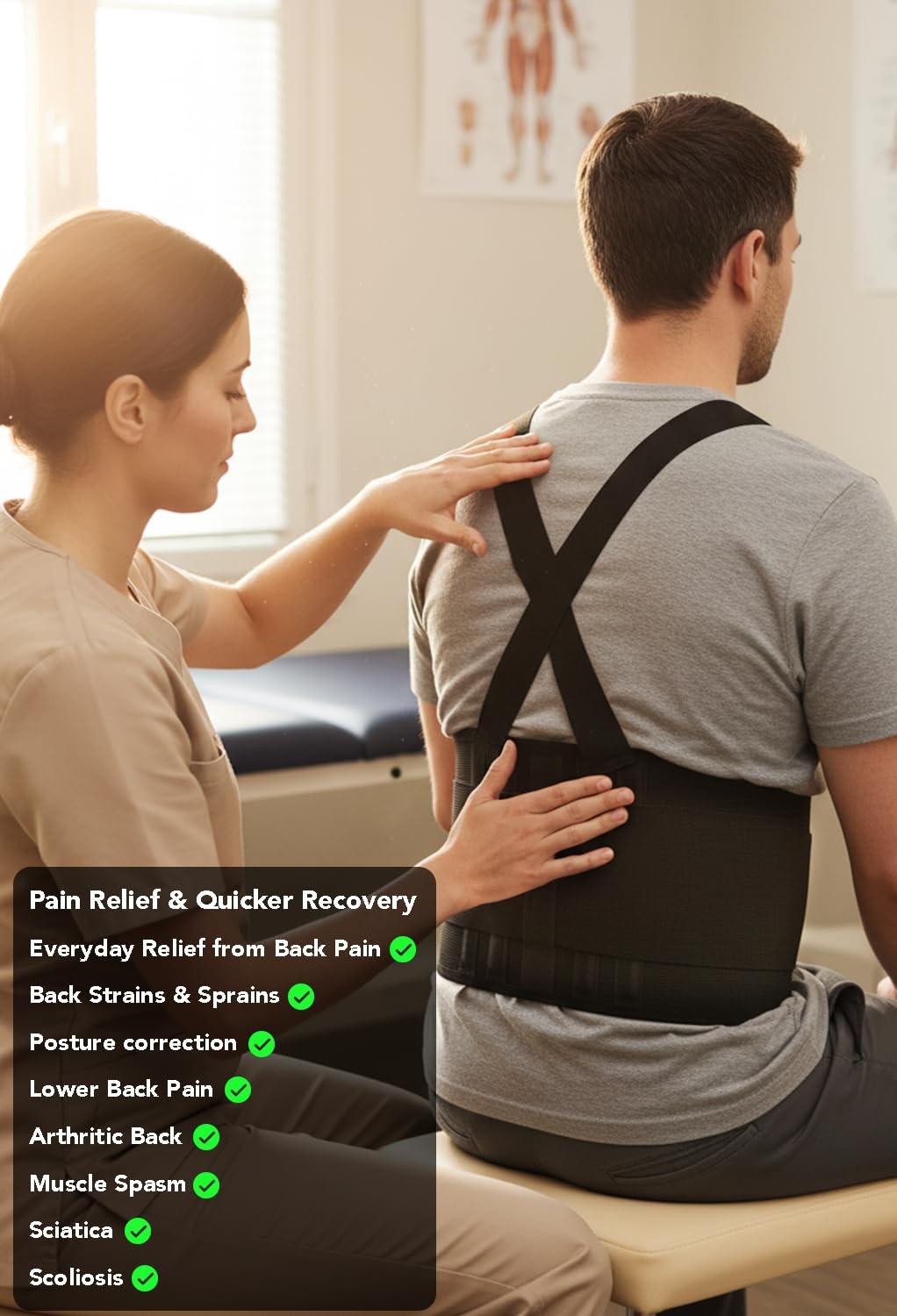 Ultra-Support Work Back Brace for Men and Women [Upgrade Superior Lumbar