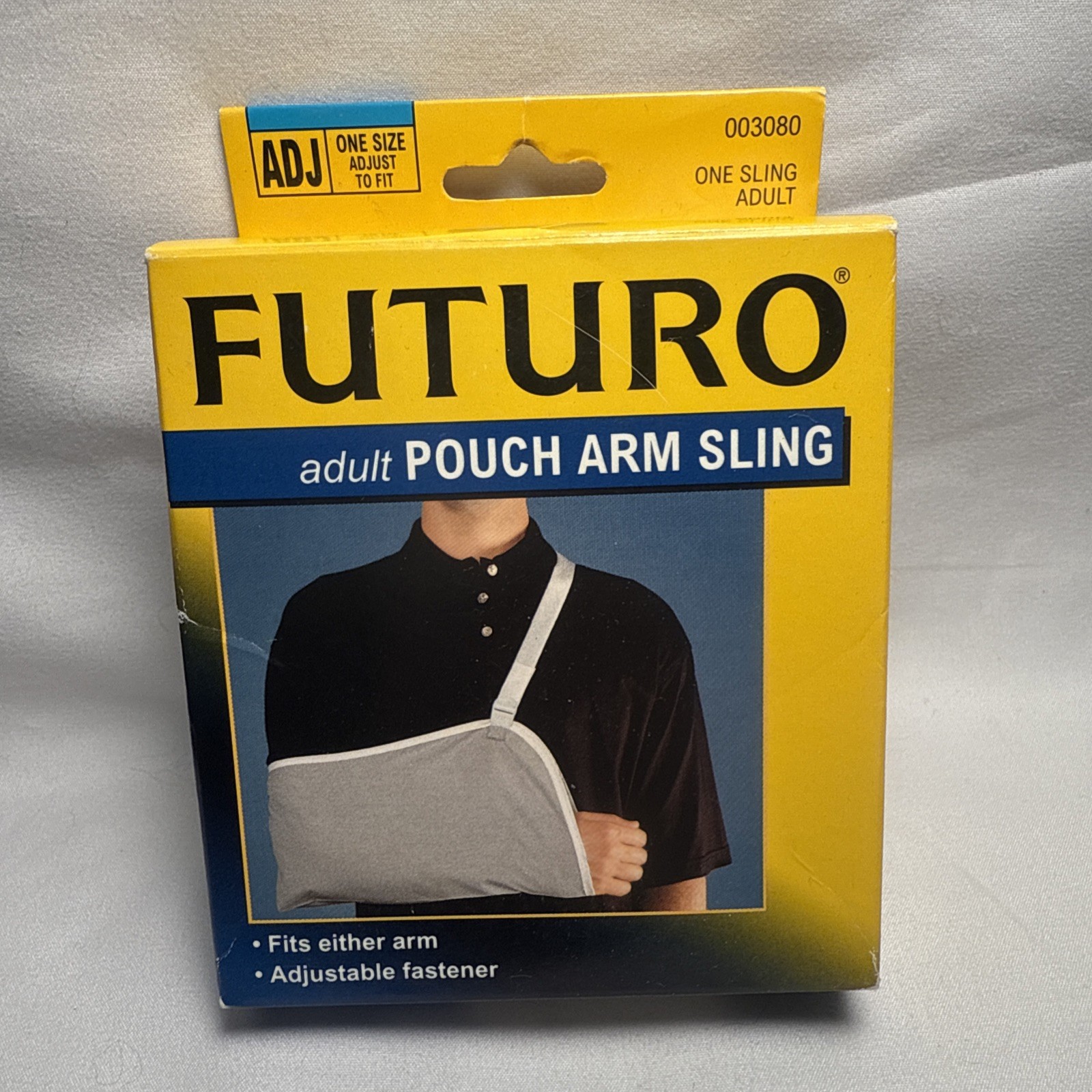 FUTURO Pouch Arm Sling Adult Adjust To Fit (NEW) 🇺🇸 Grey One Size Fits All.
