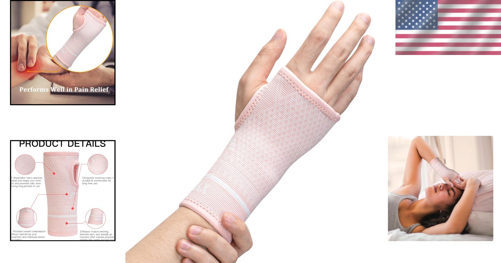 Breathable Copper Compression Sleeve – Day & Night Wrist Support for Men & Women