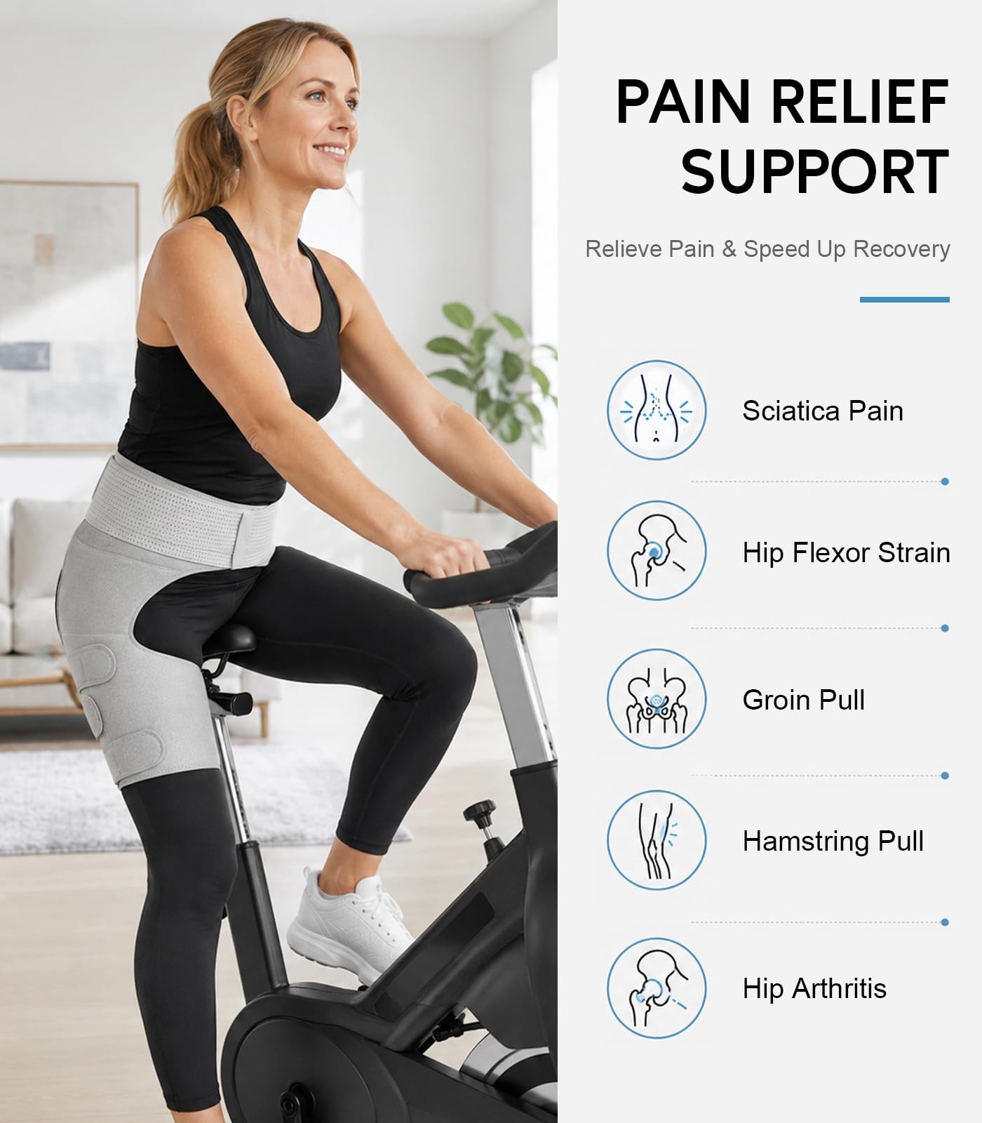 Adjustable Hip Brace For Sciatica Pain Relief Groin And Thigh Compression Wrap
